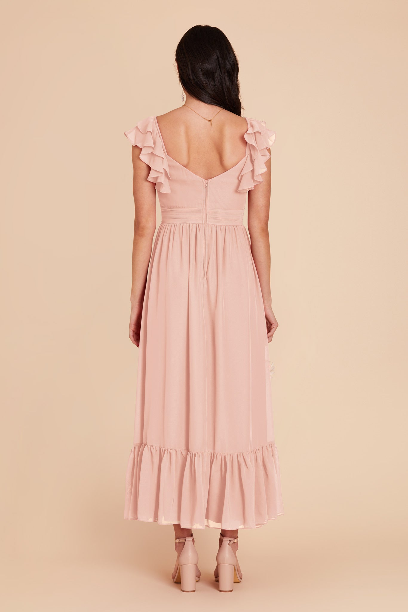 Blush Pink Michelle Chiffon Dress by Birdy Grey