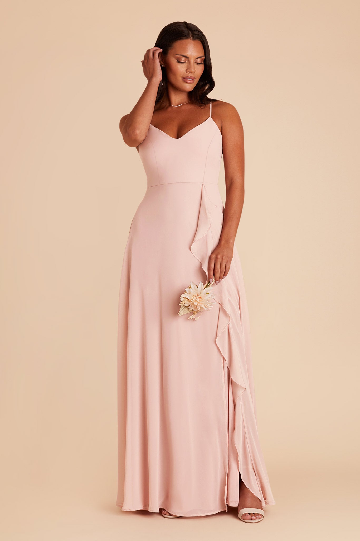 Blush Pink Theresa Chiffon Dress by Birdy Grey