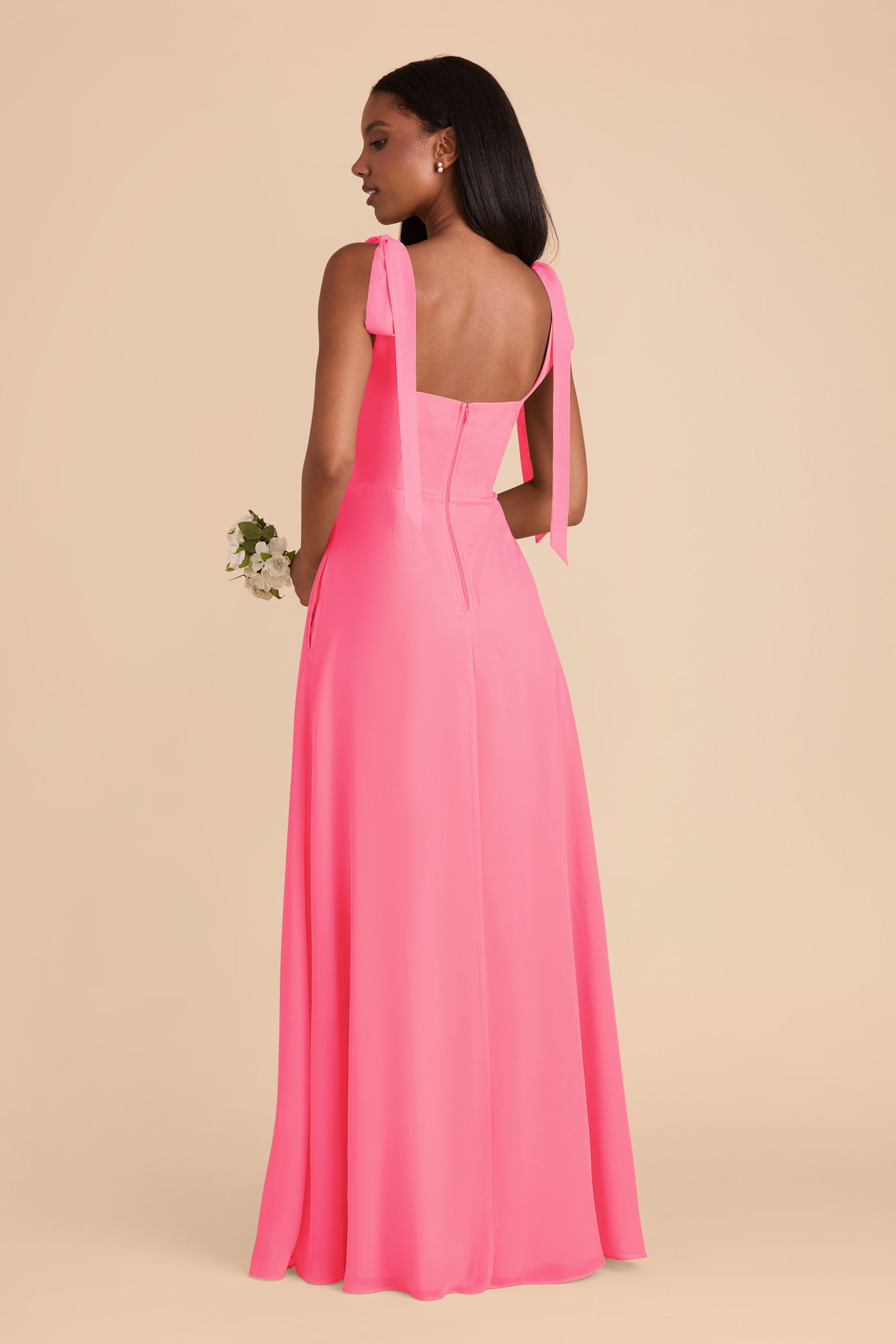 Bon Bon Pink Alex Convertible Chiffon Dress by Birdy Grey