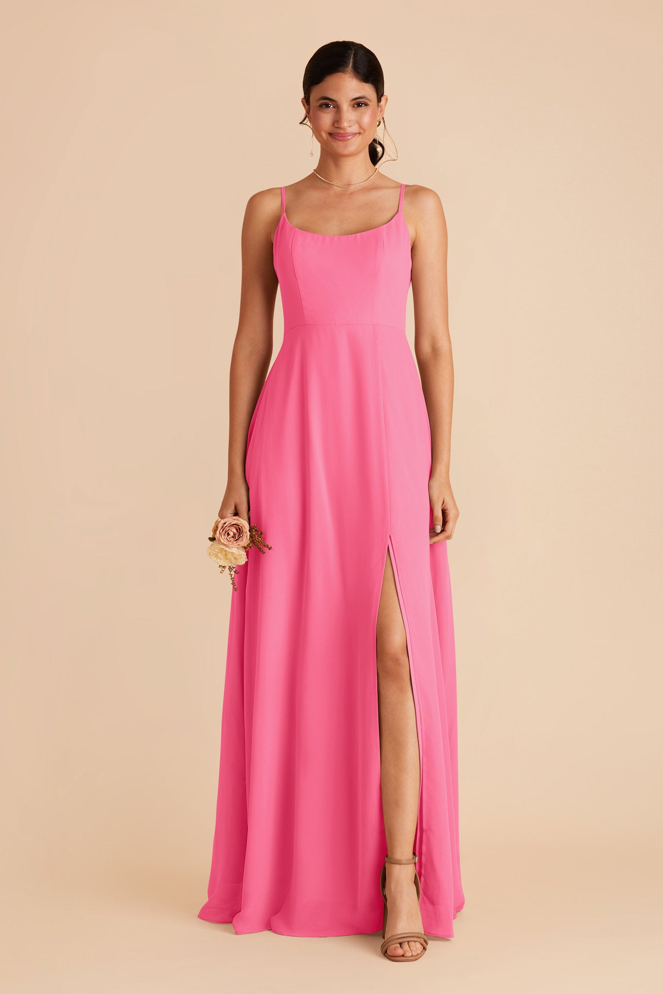 Bon Bon Pink Amy Chiffon Dress by Birdy Grey