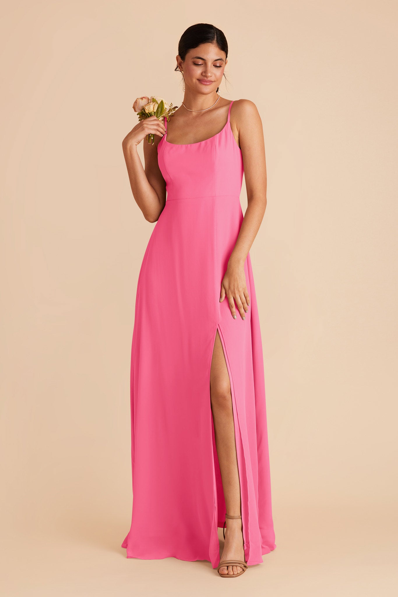 Bon Bon Pink Amy Chiffon Dress by Birdy Grey