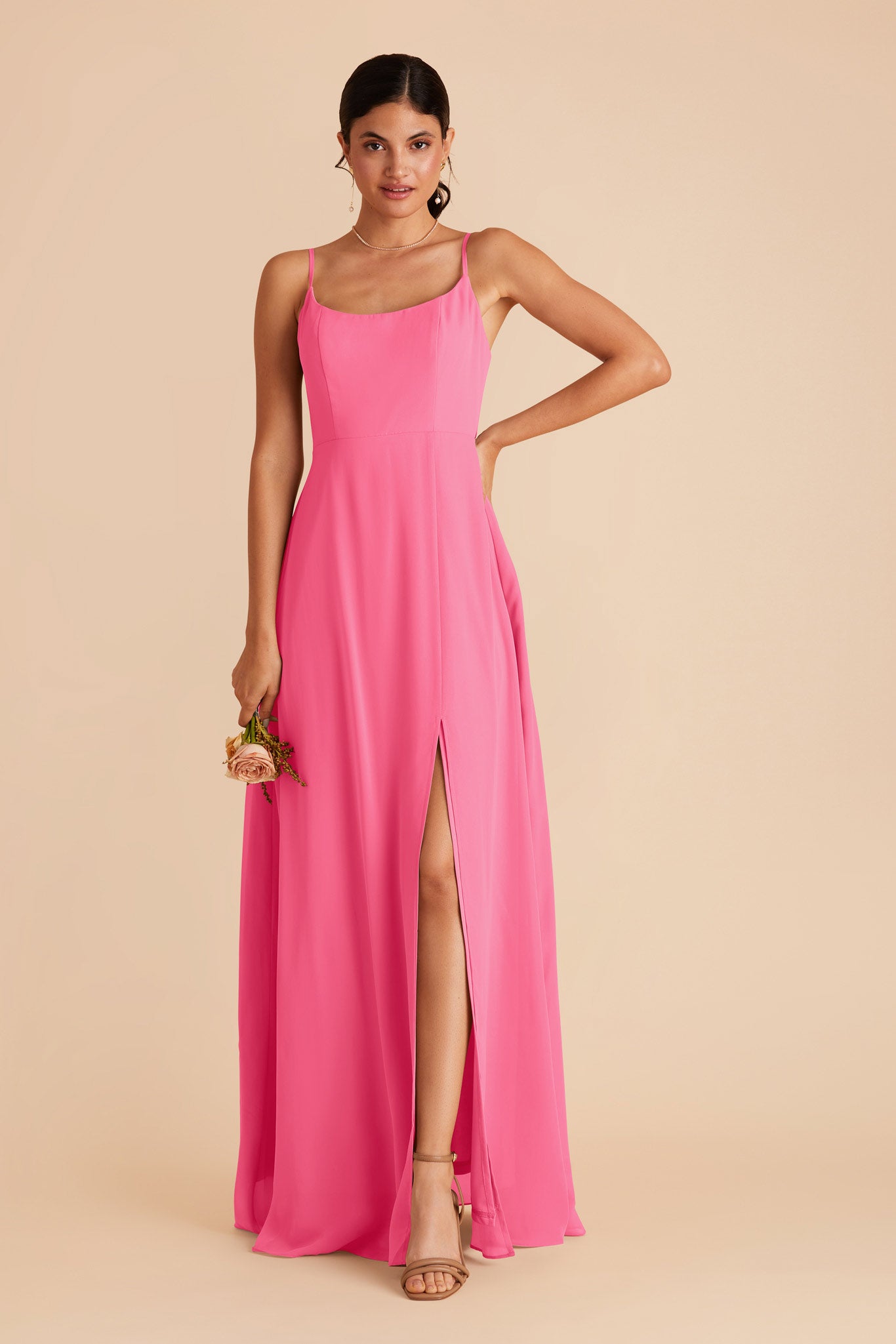 Bon Bon Pink Amy Chiffon Dress by Birdy Grey