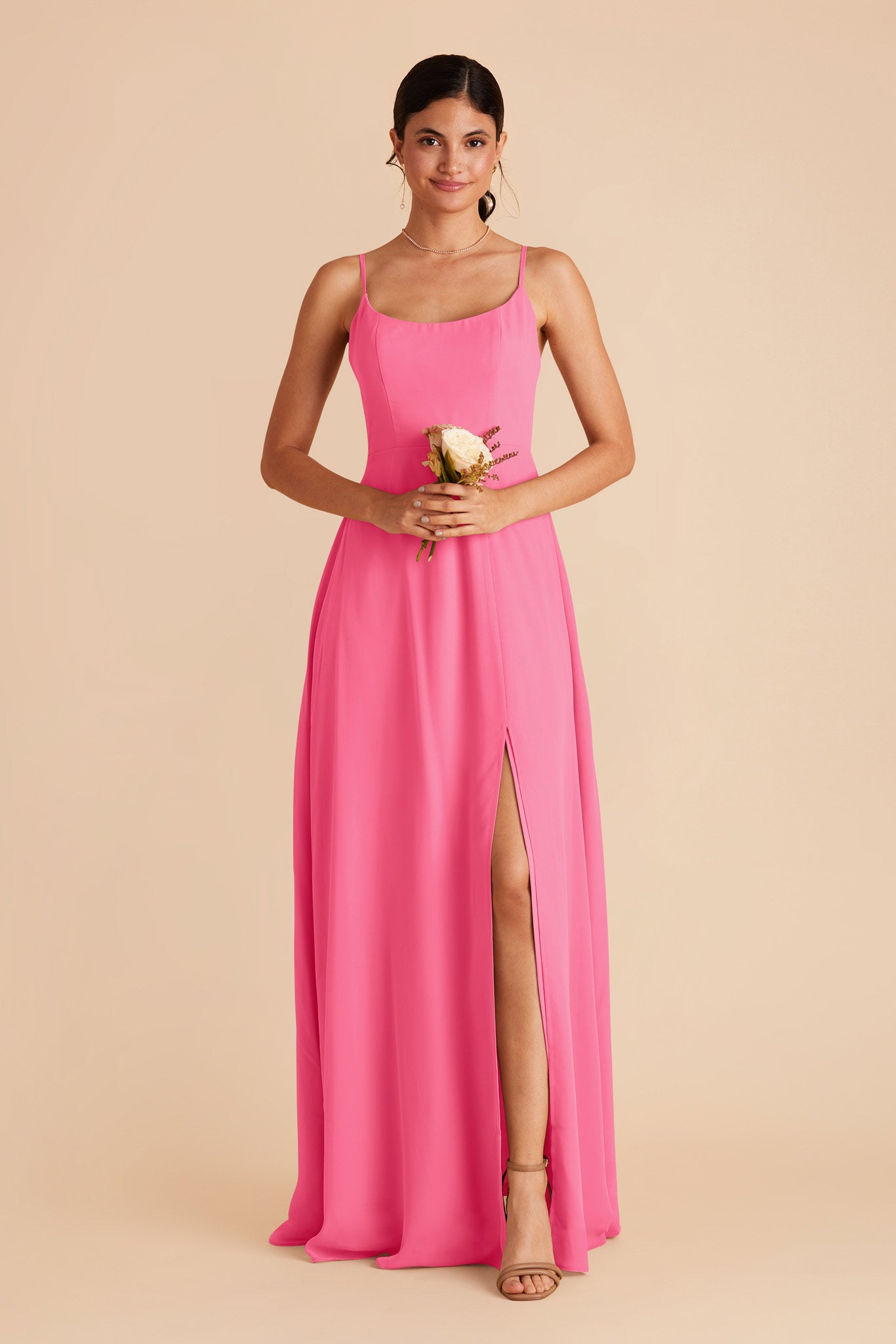 Bon Bon Pink Amy Chiffon Dress by Birdy Grey