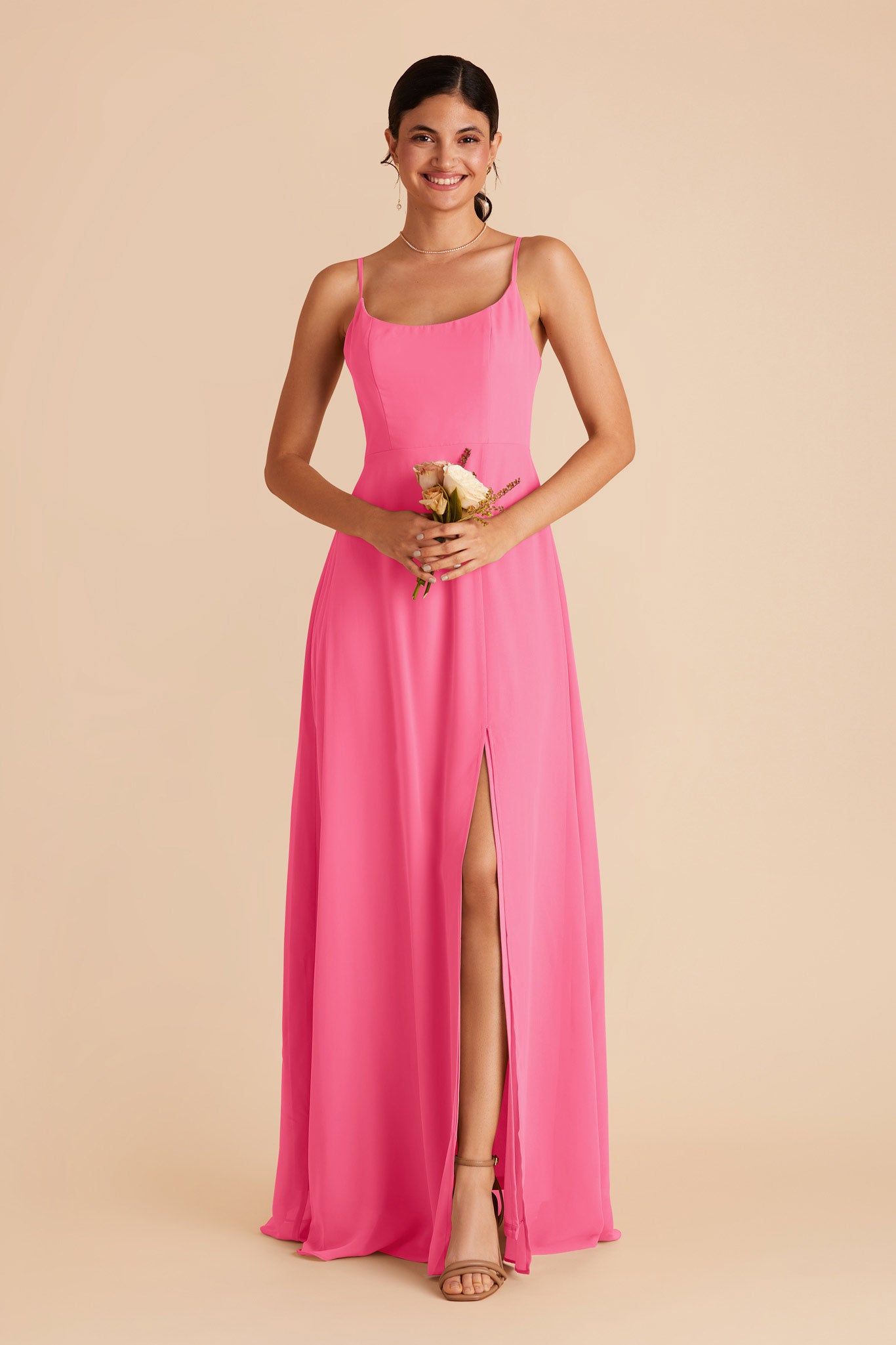 Bon Bon Pink Amy Chiffon Dress by Birdy Grey