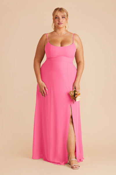 Bon Bon Pink Amy Chiffon Dress by Birdy Grey