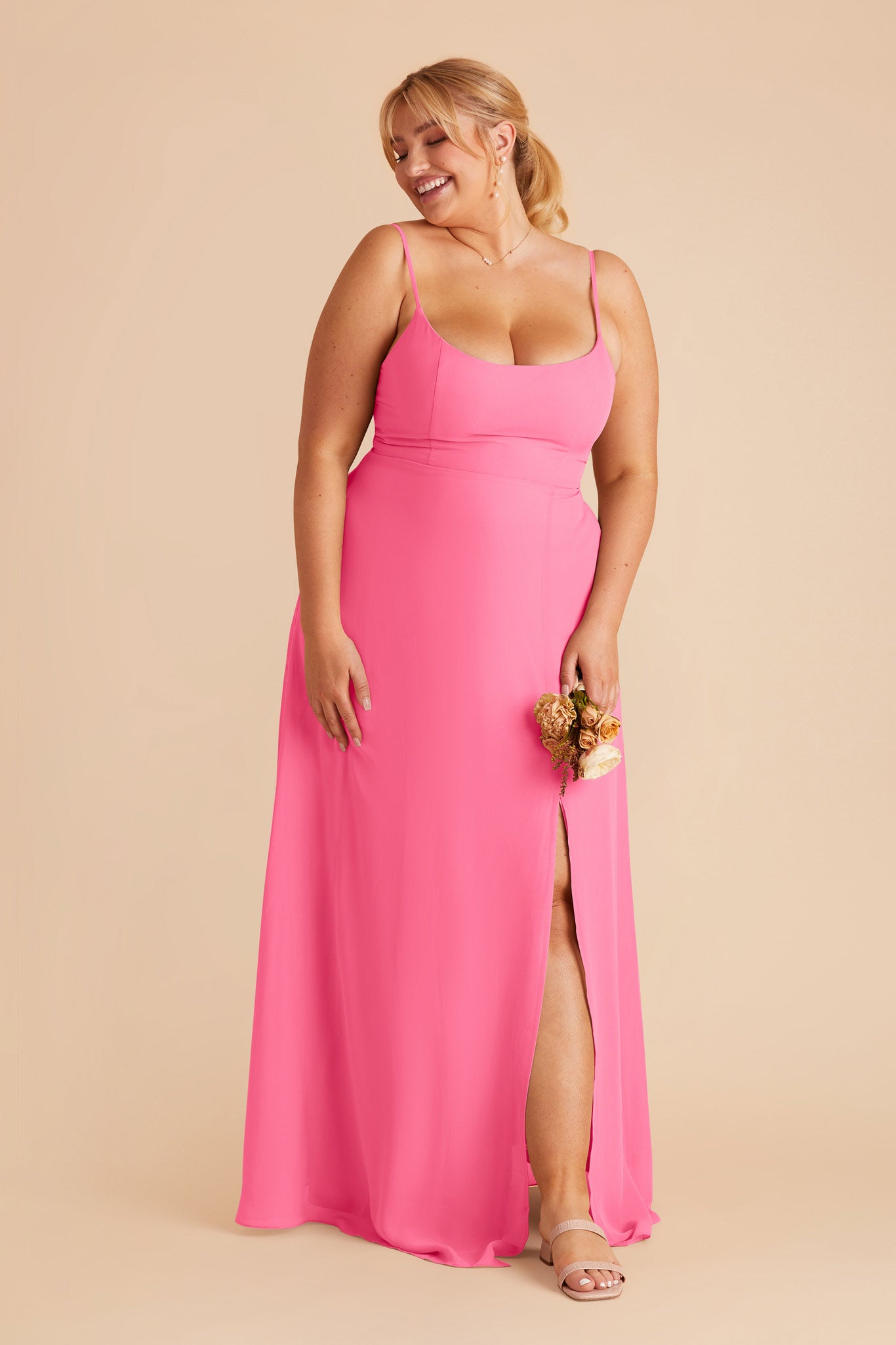 Bon Bon Pink Amy Chiffon Dress by Birdy Grey