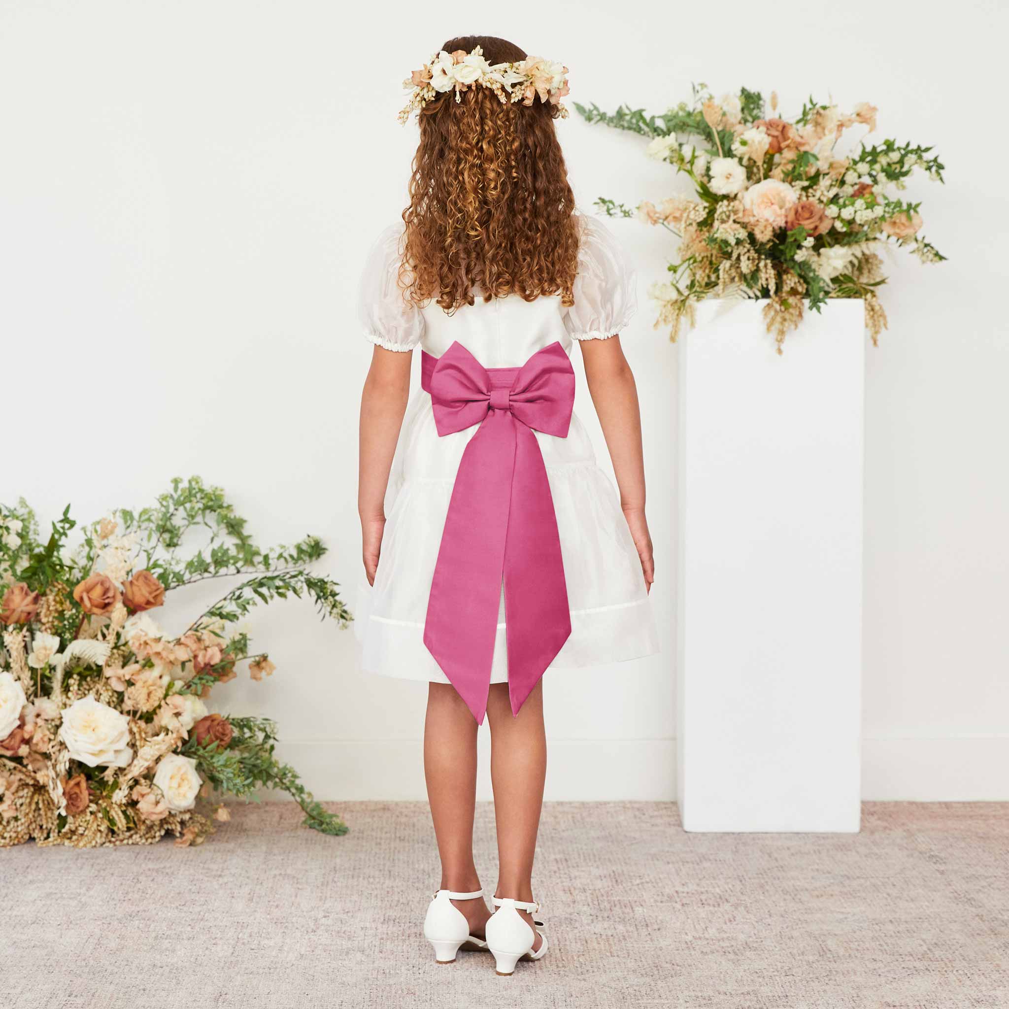 Bon Bon Pink Liz Flower Girl Sash by Birdy Grey