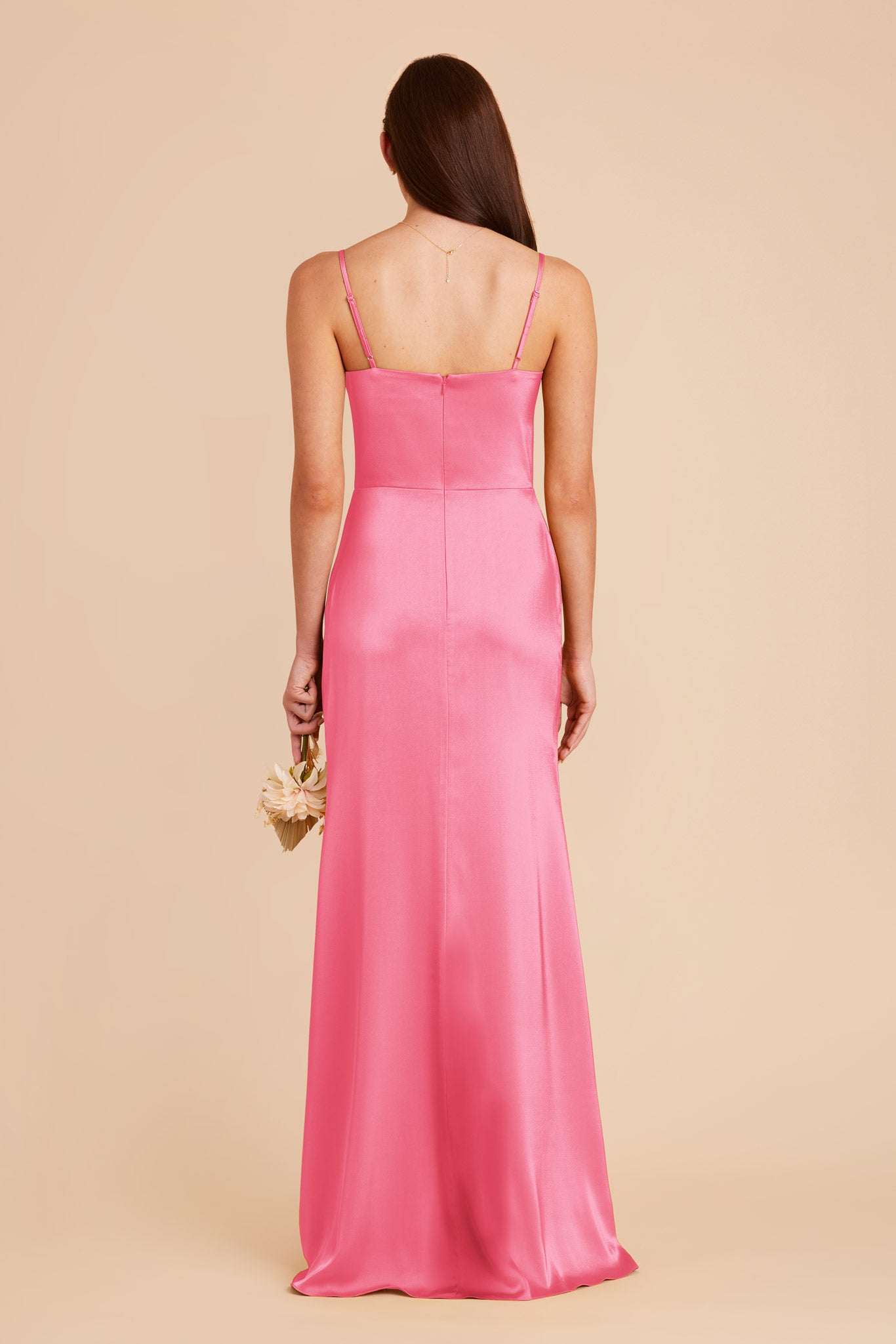 Bon Bon Pink Jennifer Matte Satin Dress by Birdy Grey