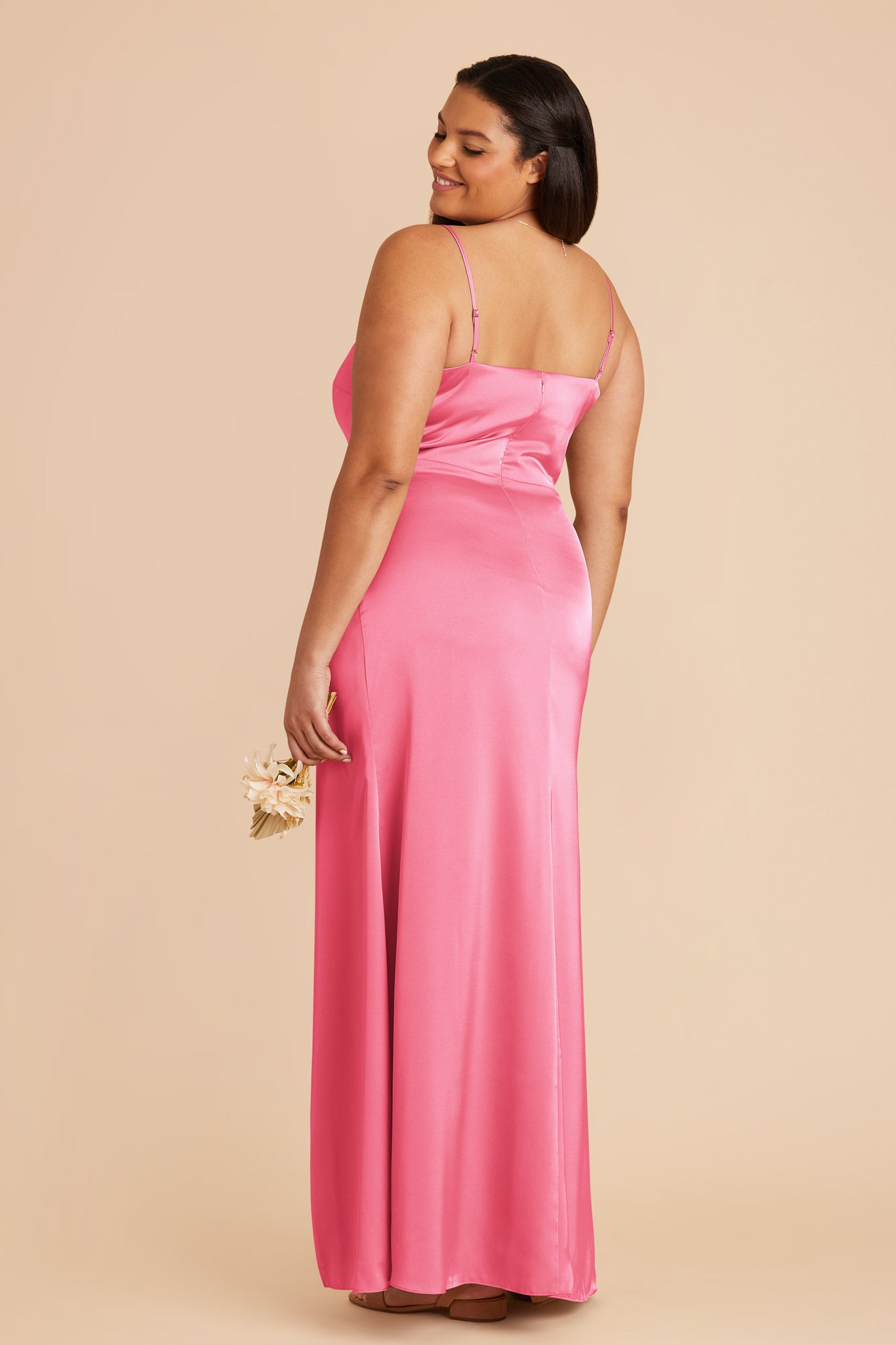 Bon Bon Pink Jennifer Matte Satin Dress by Birdy Grey