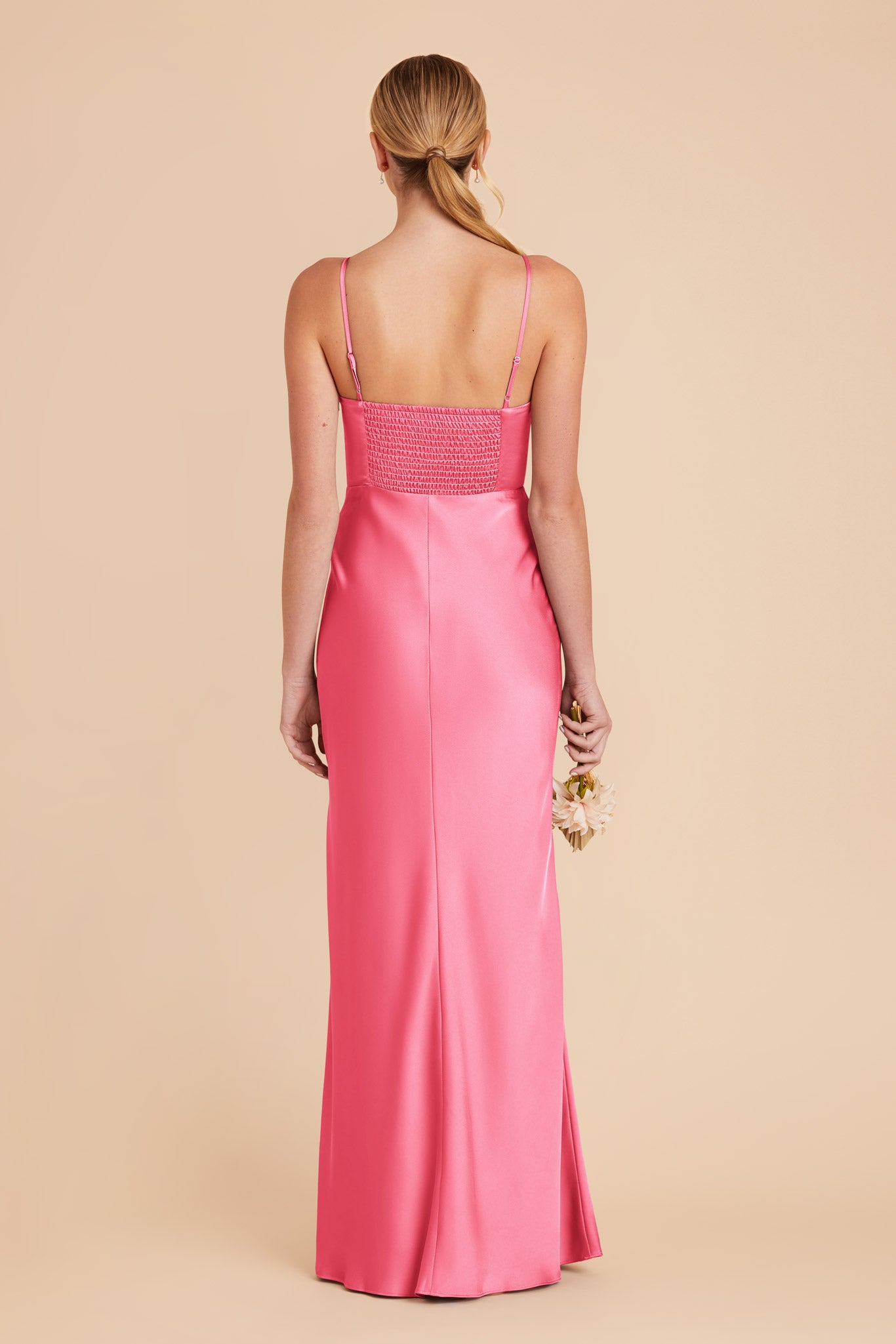 Bon Bon Pink Jessica Matte Satin Dress by Birdy Grey