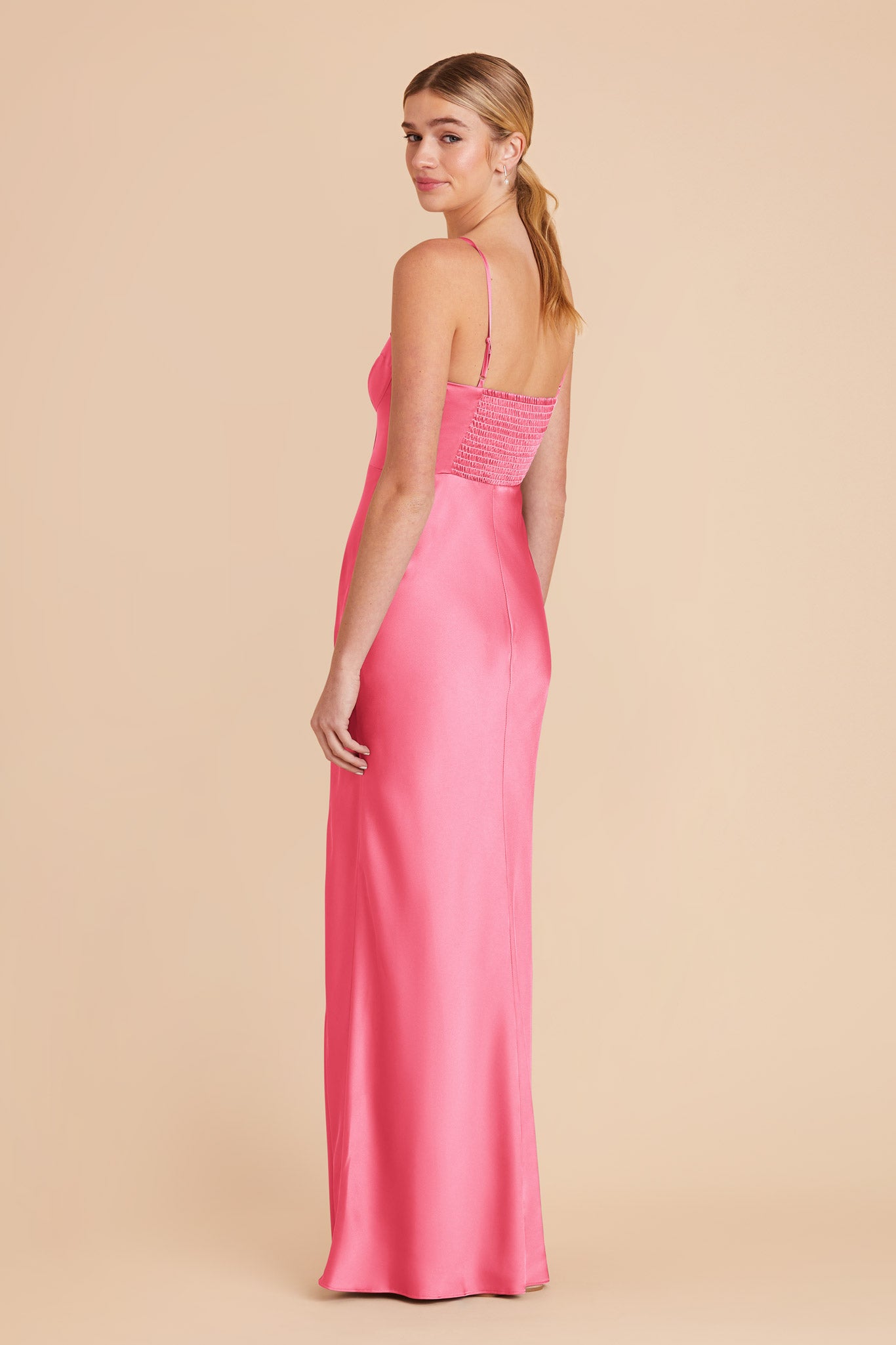 Bon Bon Pink Jessica Matte Satin Dress by Birdy Grey