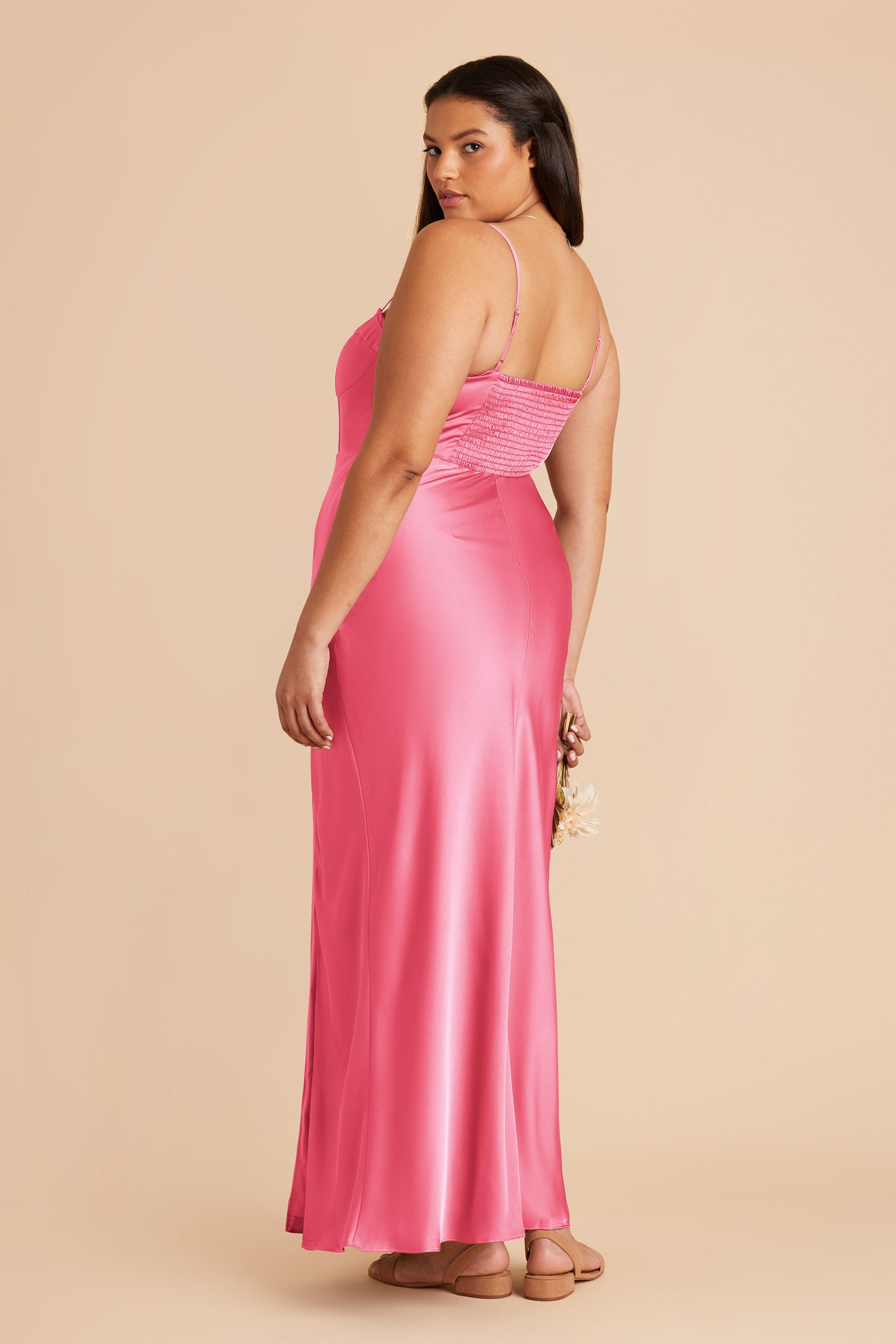 Bon Bon Pink Jessica Matte Satin Dress by Birdy Grey