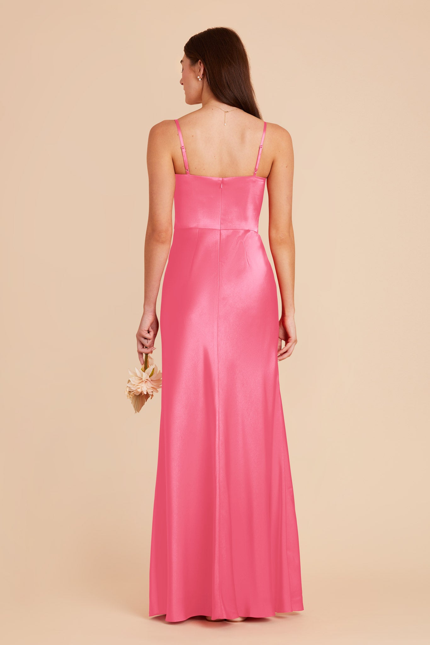 Bon Bon Pink Mai Matte Satin Dress by Birdy Grey