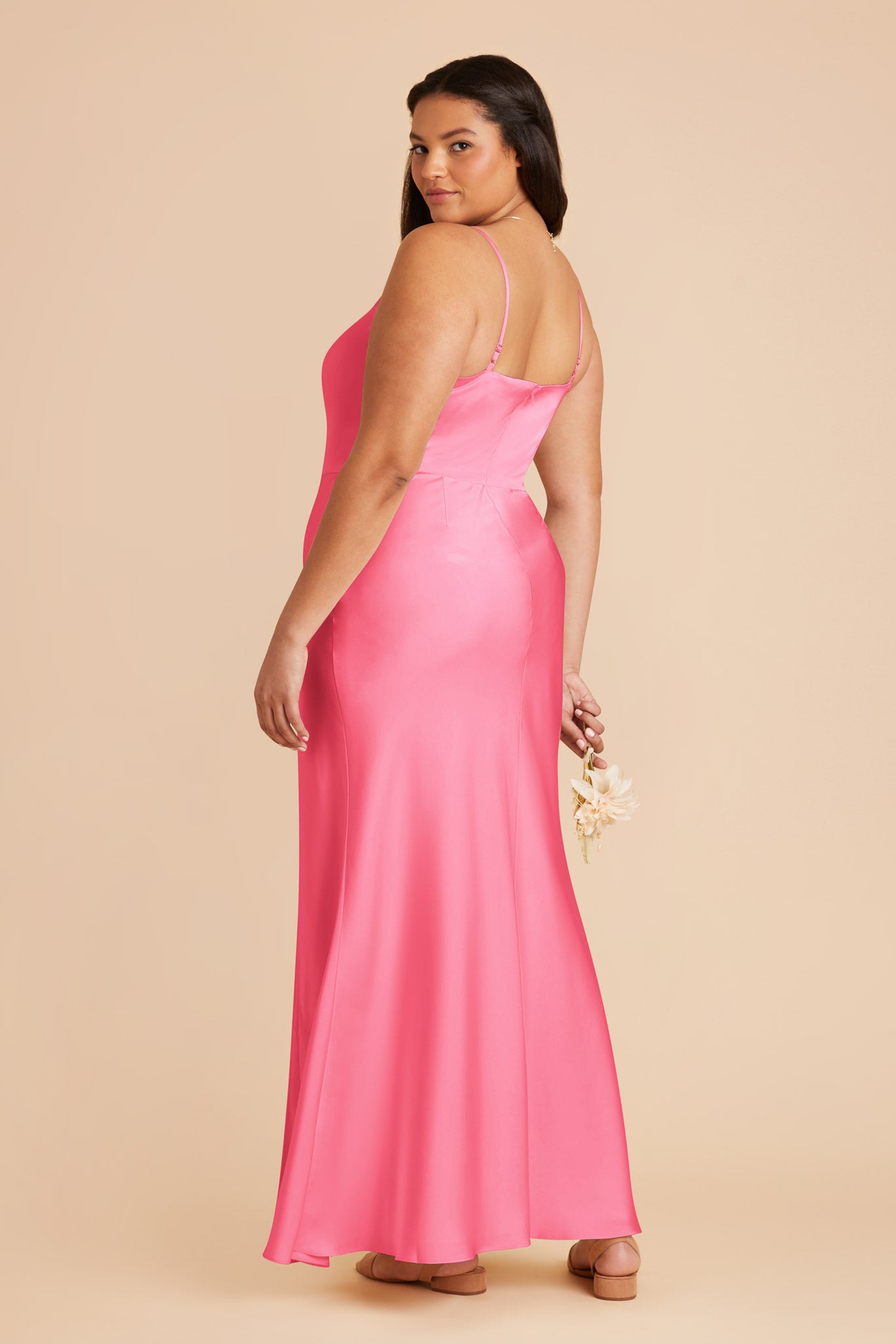 Bon Bon Pink Mai Matte Satin Dress by Birdy Grey