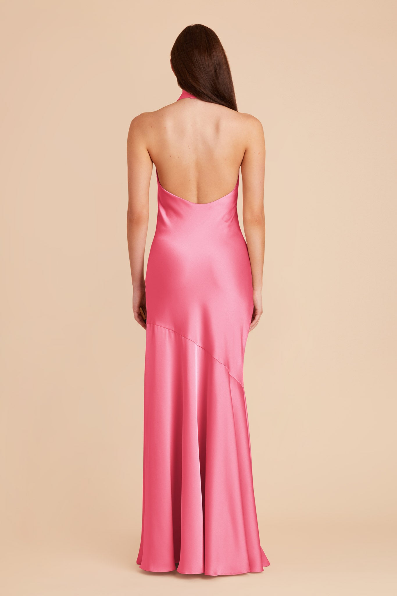 Bon Bon Pink Stephanie Matte Satin Dress by Birdy Grey