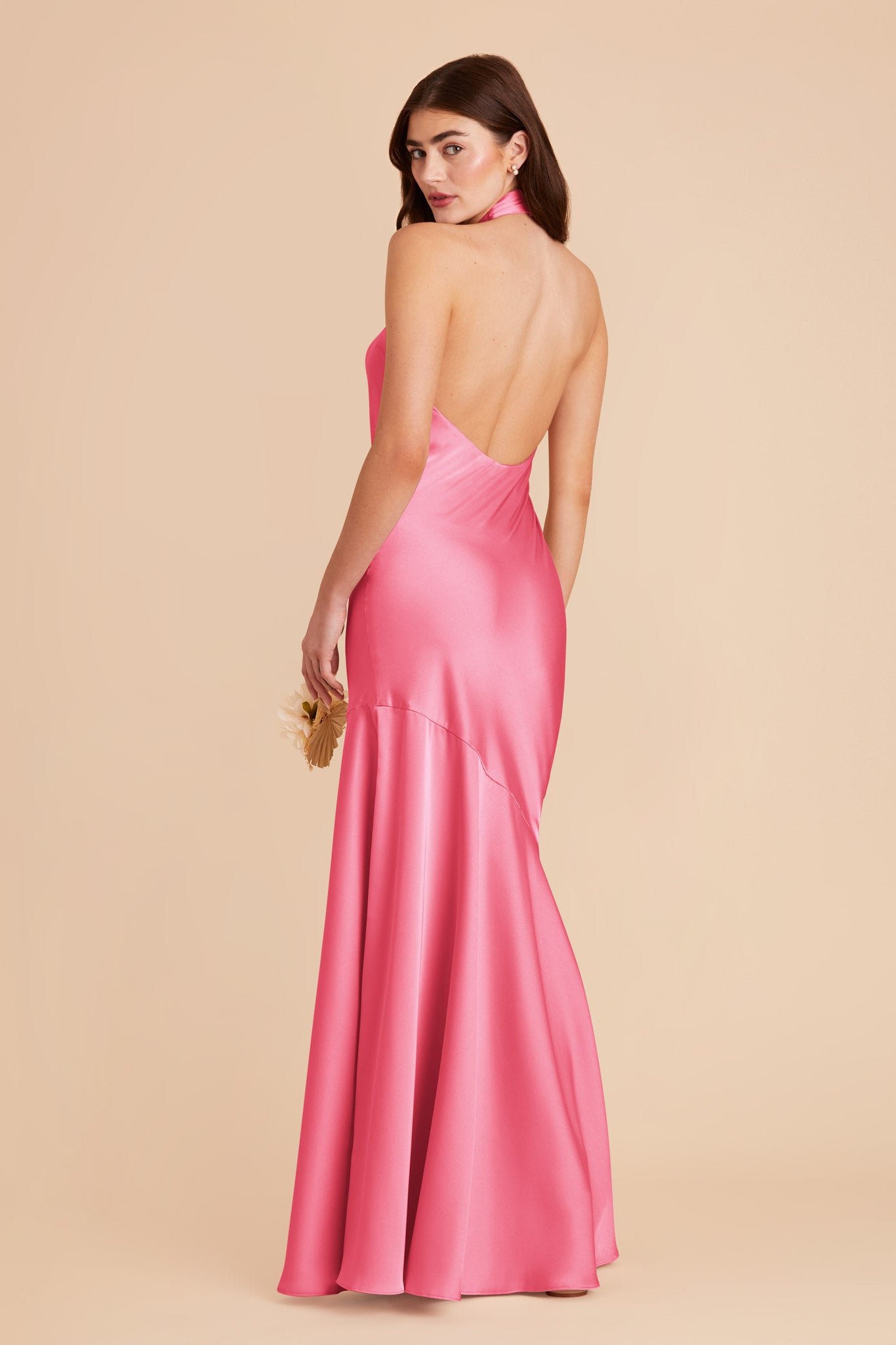 Bon Bon Pink Stephanie Matte Satin Dress by Birdy Grey