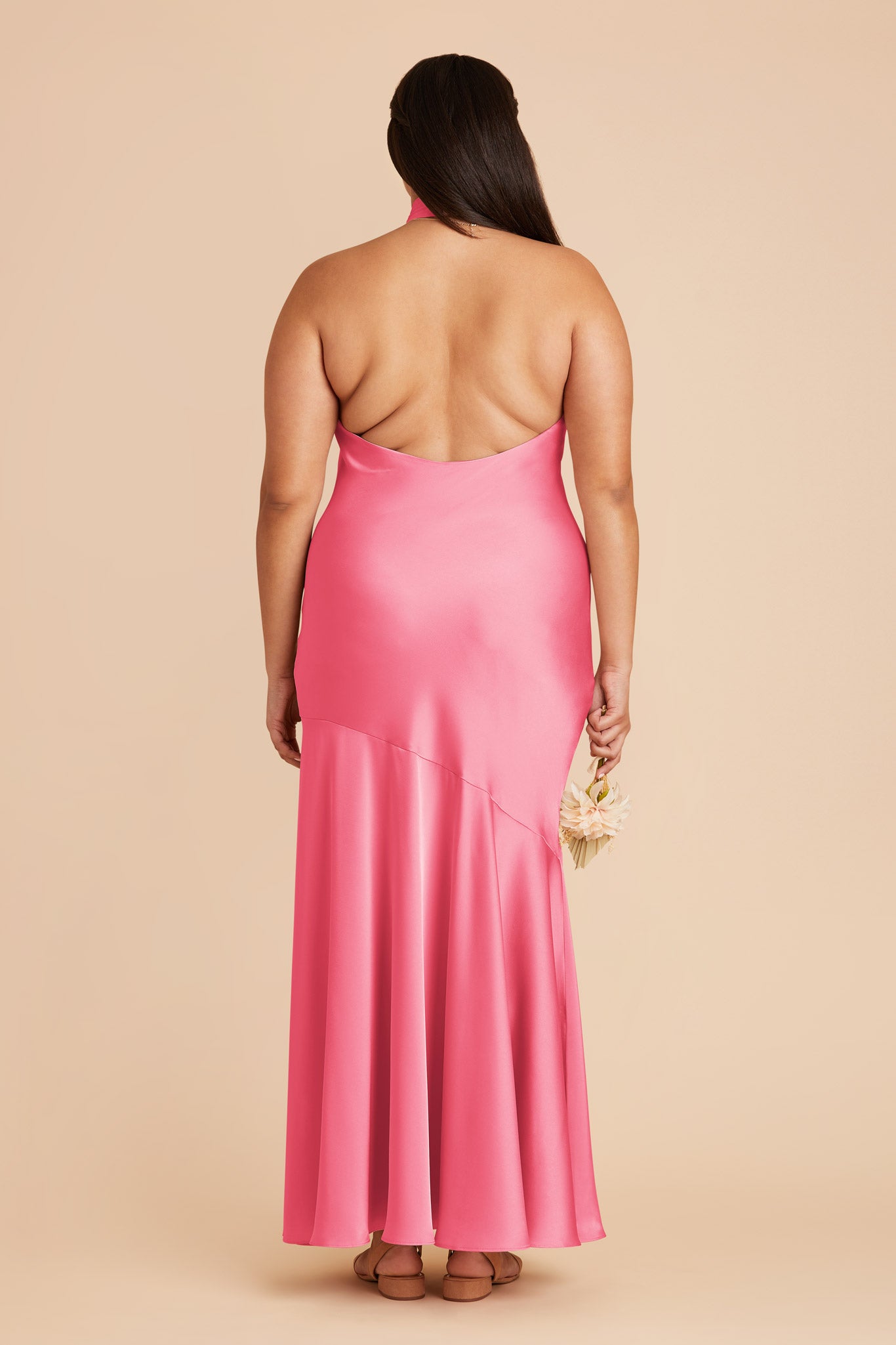 Bon Bon Pink Stephanie Matte Satin Dress by Birdy Grey