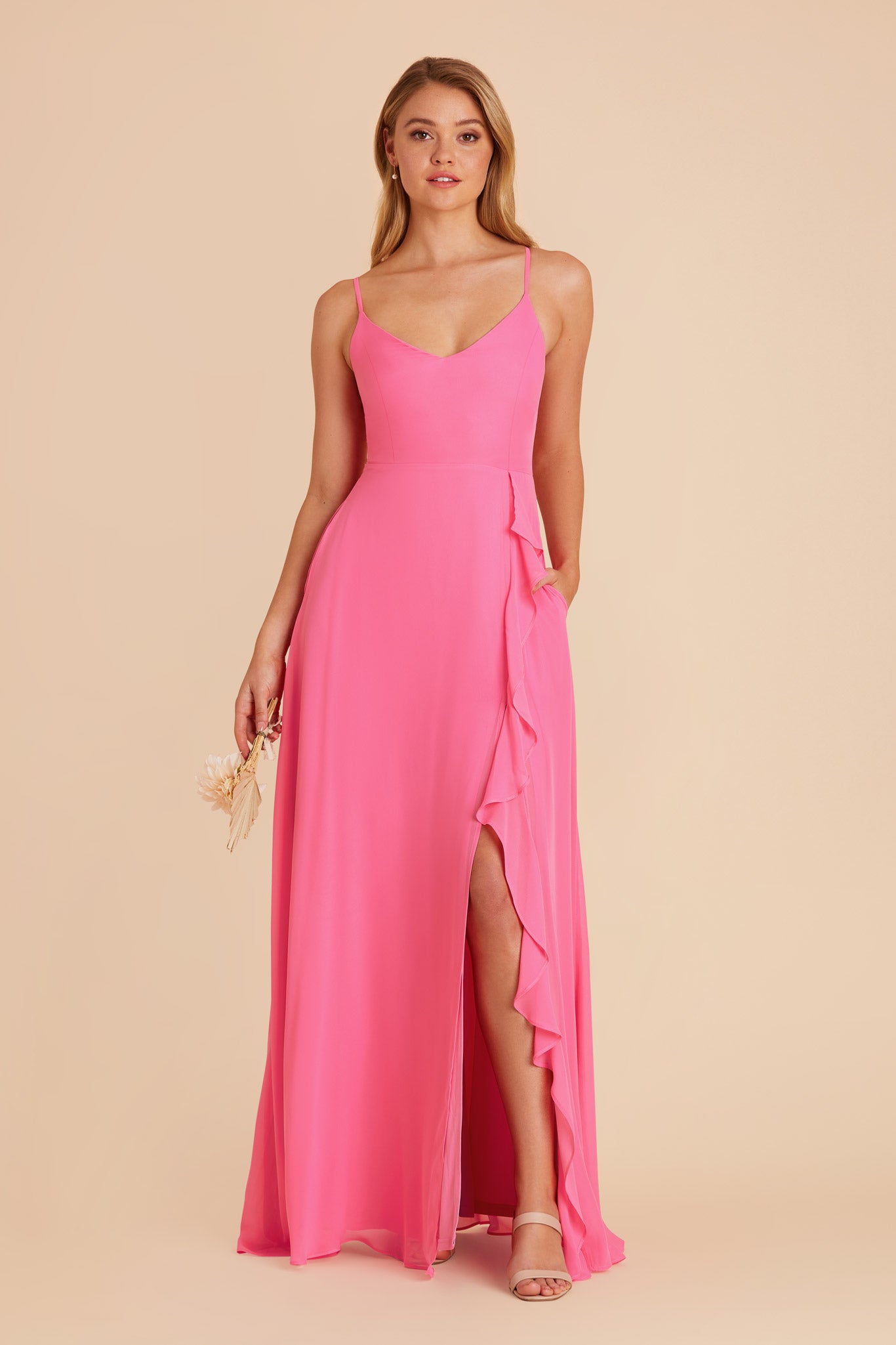 Bon Bon Pink Theresa Chiffon Dress by Birdy Grey