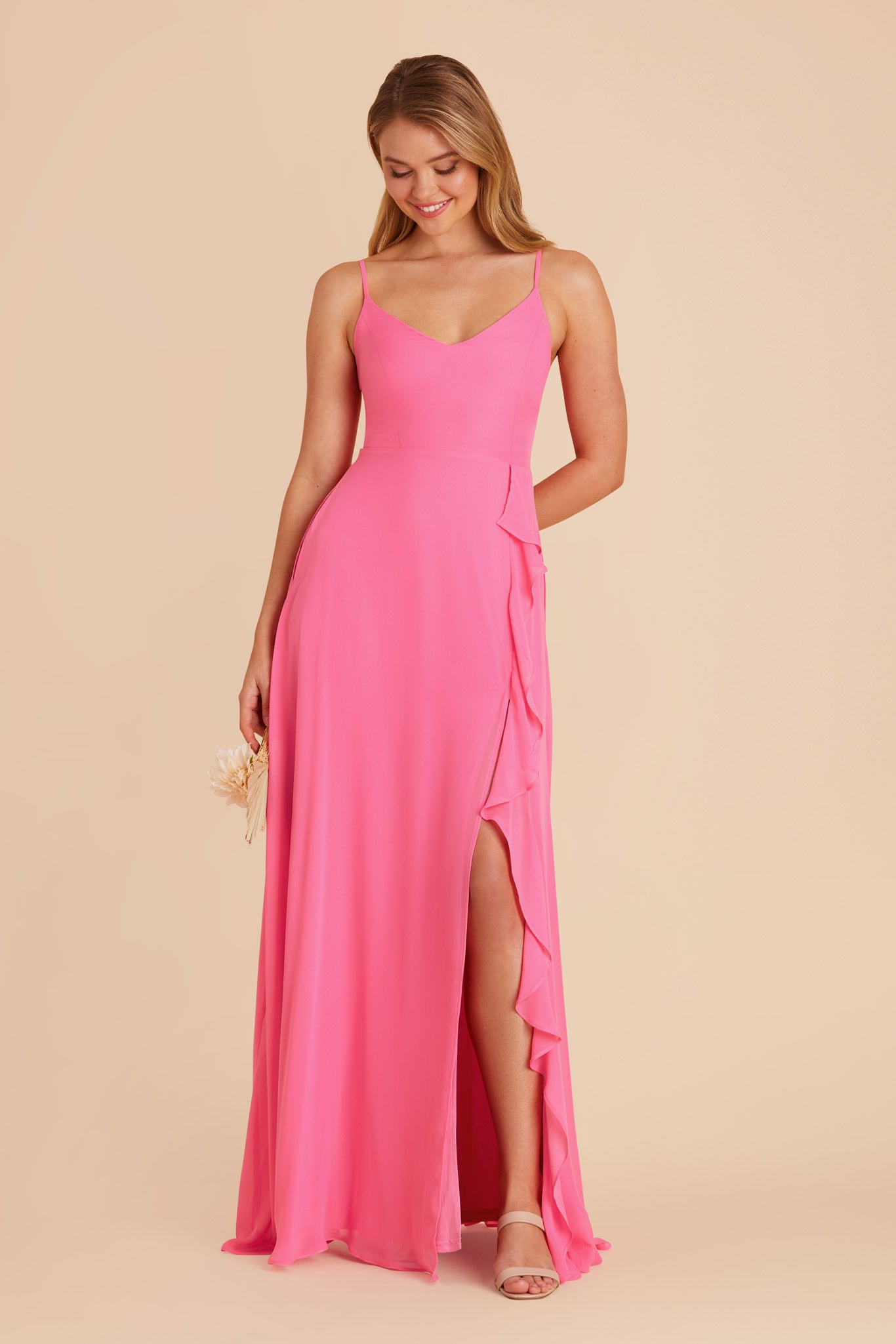 Bon Bon Pink Theresa Chiffon Dress by Birdy Grey