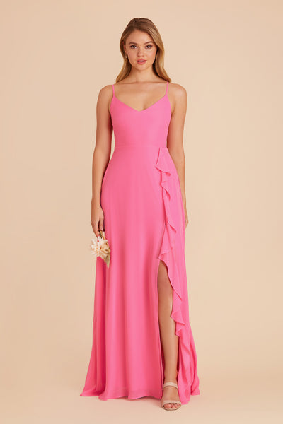 Bon Bon Pink Theresa Chiffon Dress by Birdy Grey