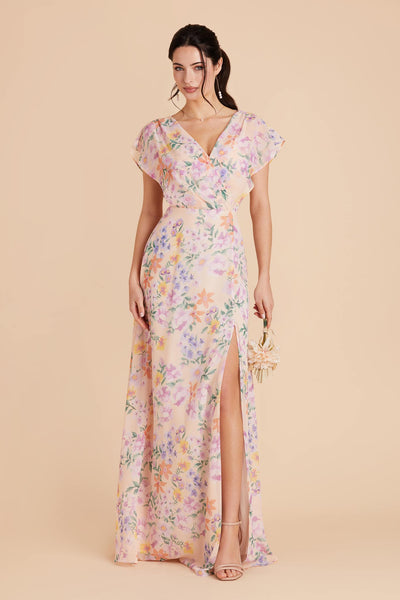 Botanical Blooms Violet Chiffon Dress by Birdy Grey