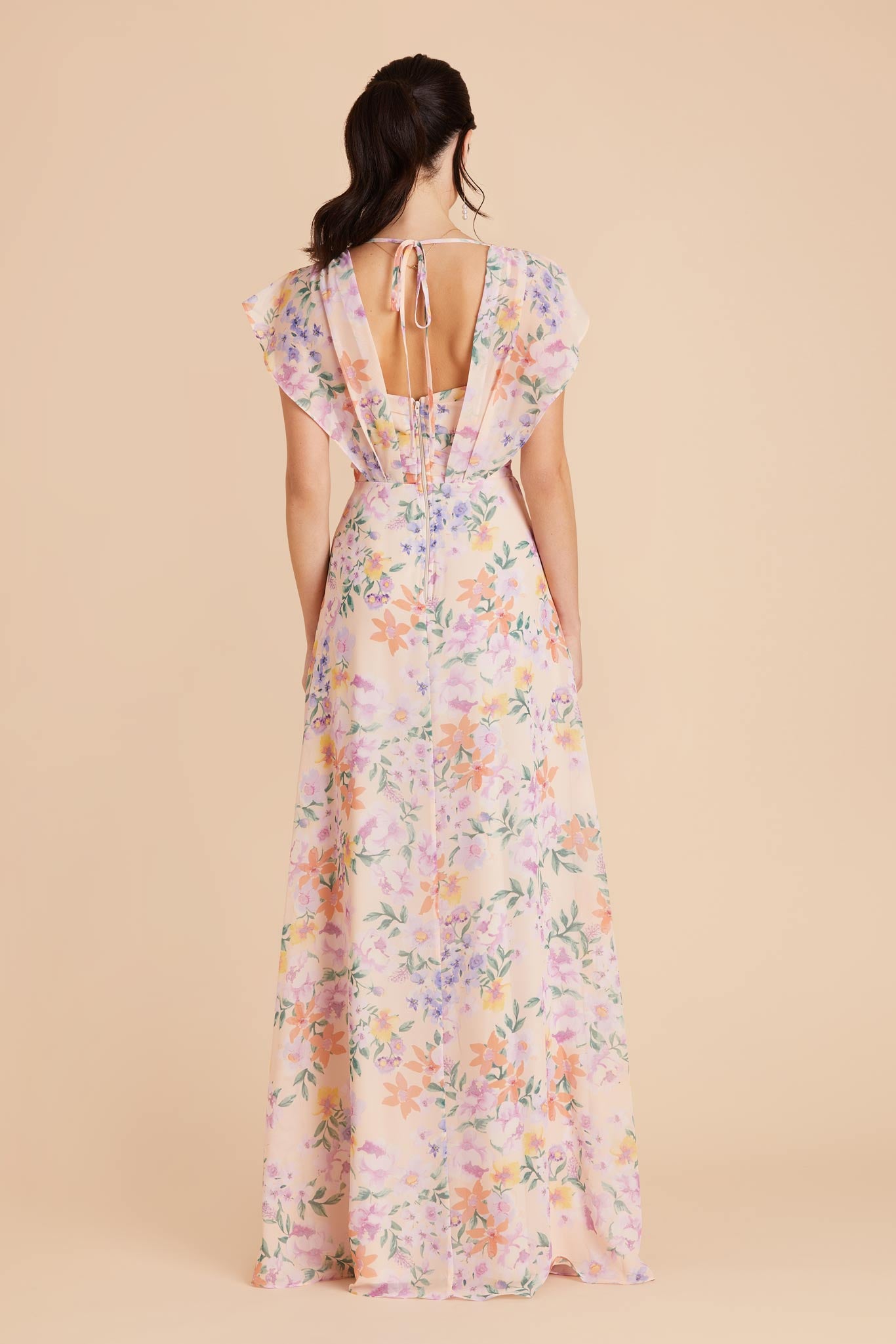 Botanical Blooms Violet Chiffon Dress by Birdy Grey