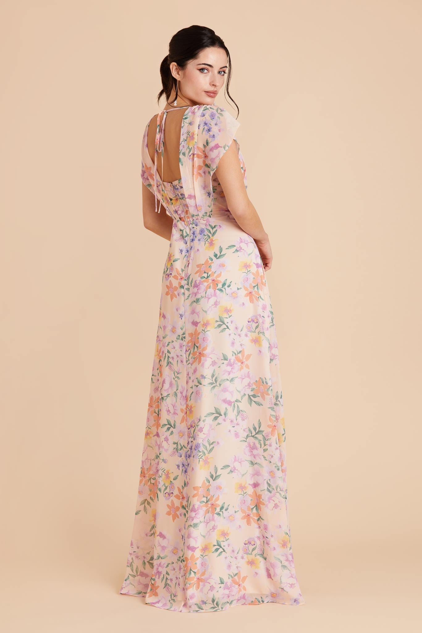 Botanical Blooms Violet Chiffon Dress by Birdy Grey