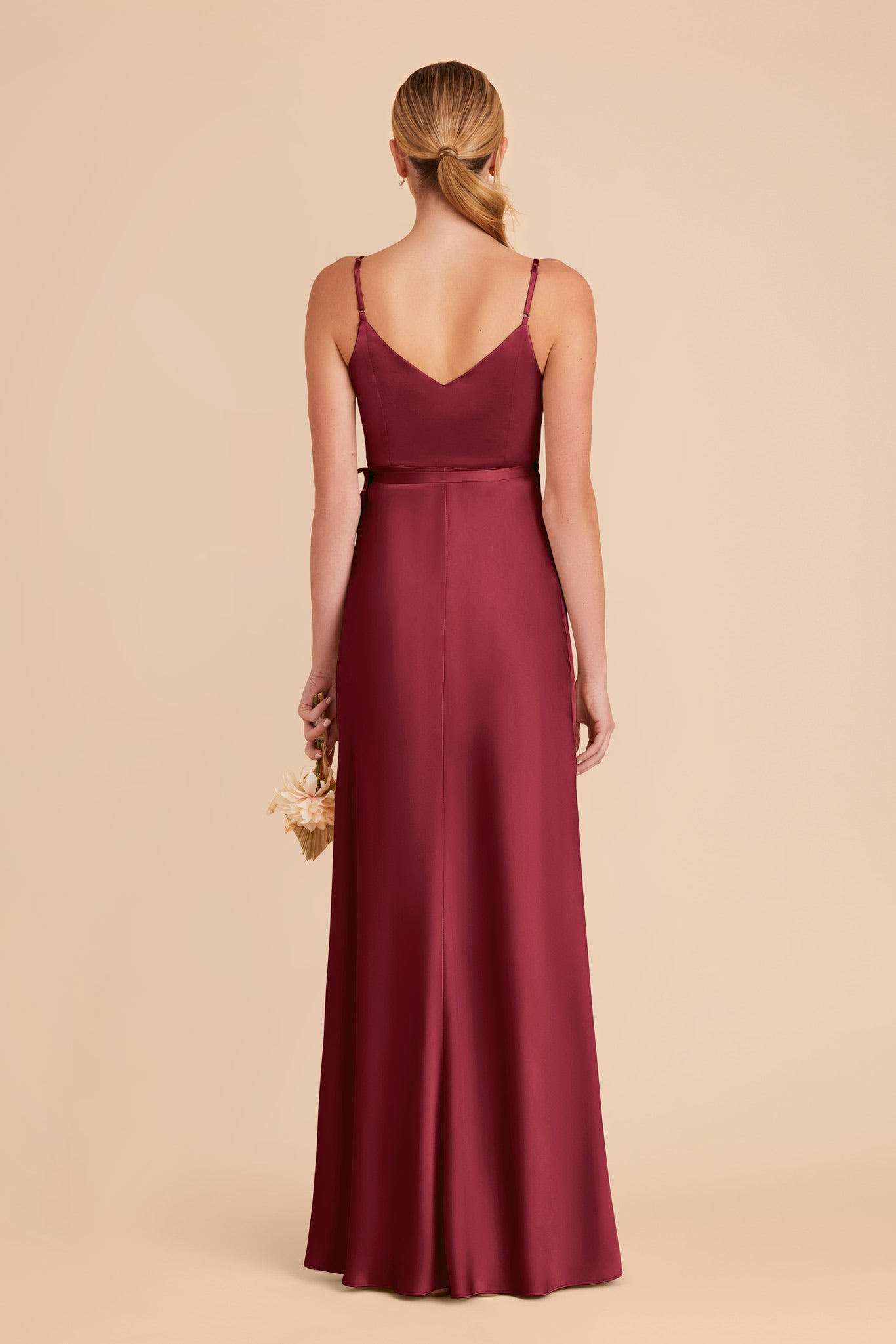 Burgundy Cindy Matte Satin Dress by Birdy Grey