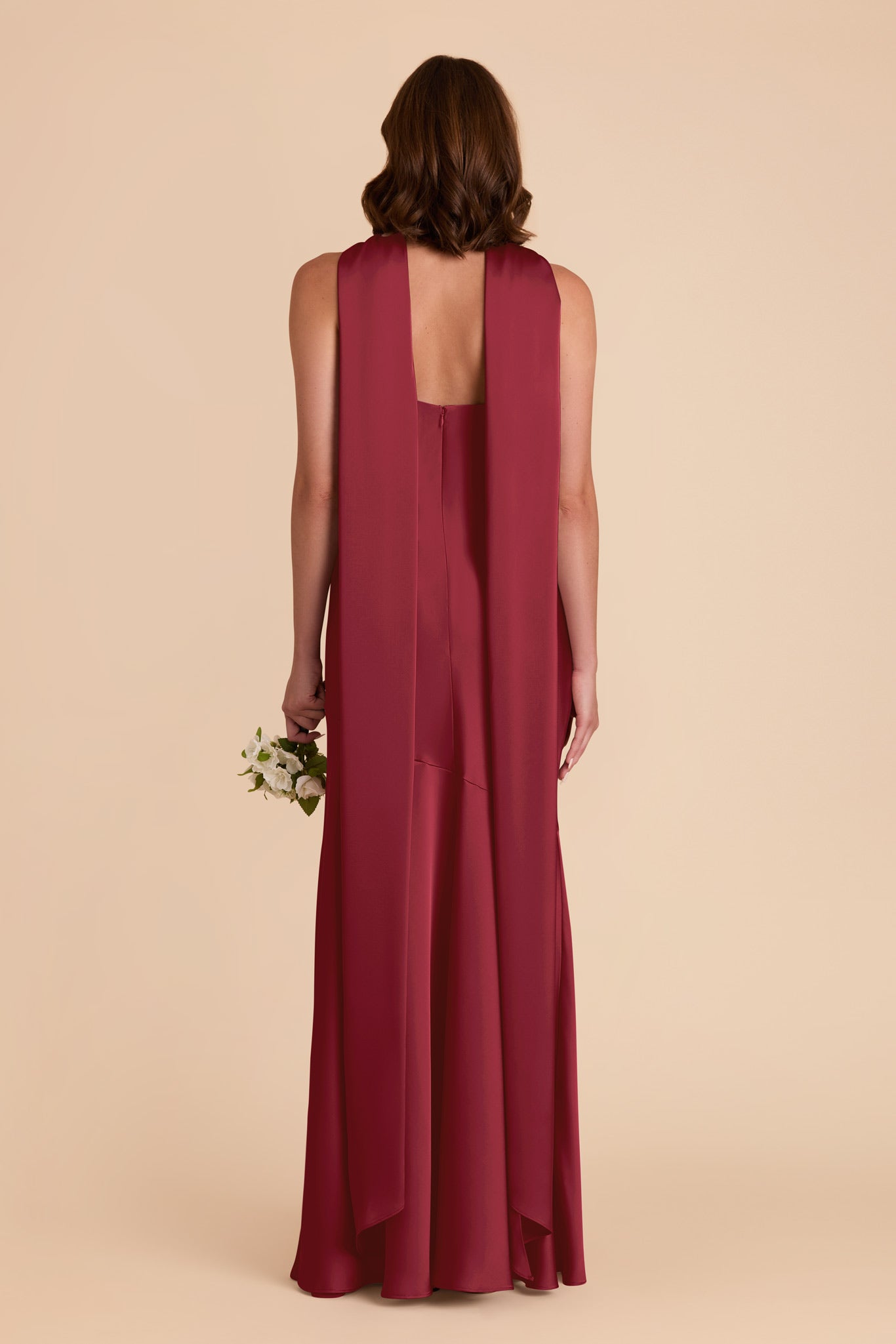 Burgundy Eileen Matte Satin Dress by Birdy Grey