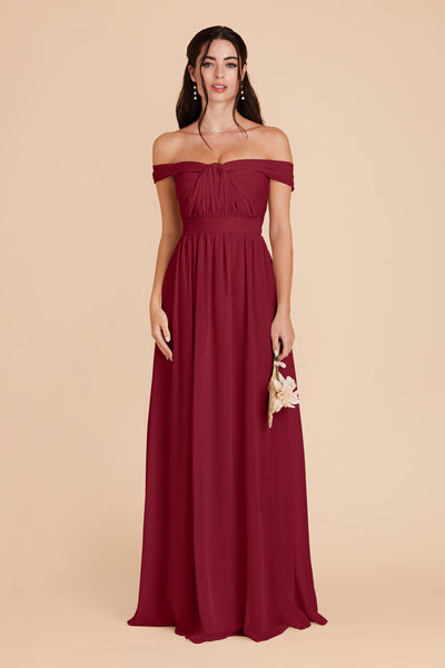 Burgundy Grace Chiffon Dress by Birdy Grey