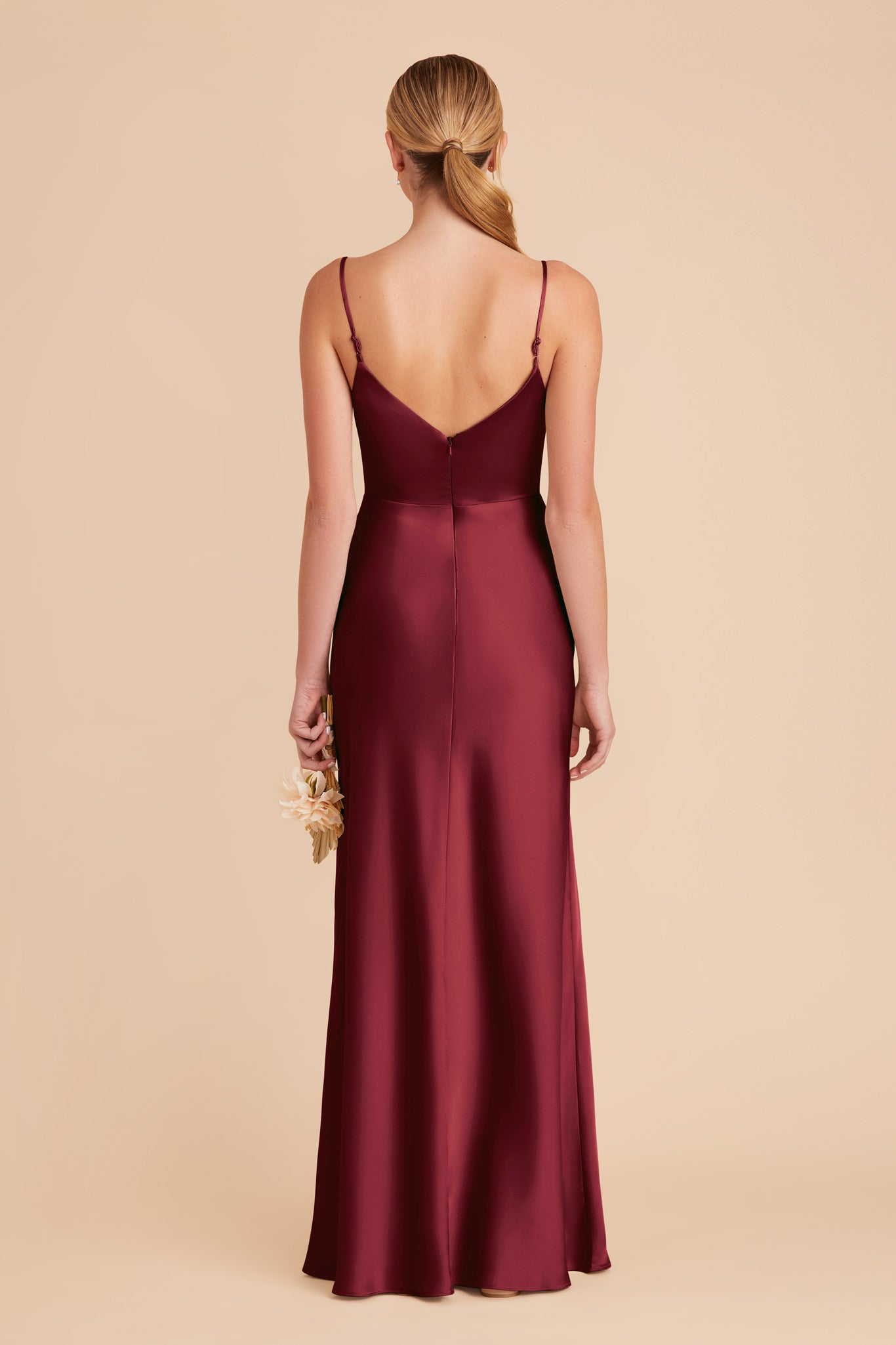 Burgundy Jay Matte Satin Dress by Birdy Grey