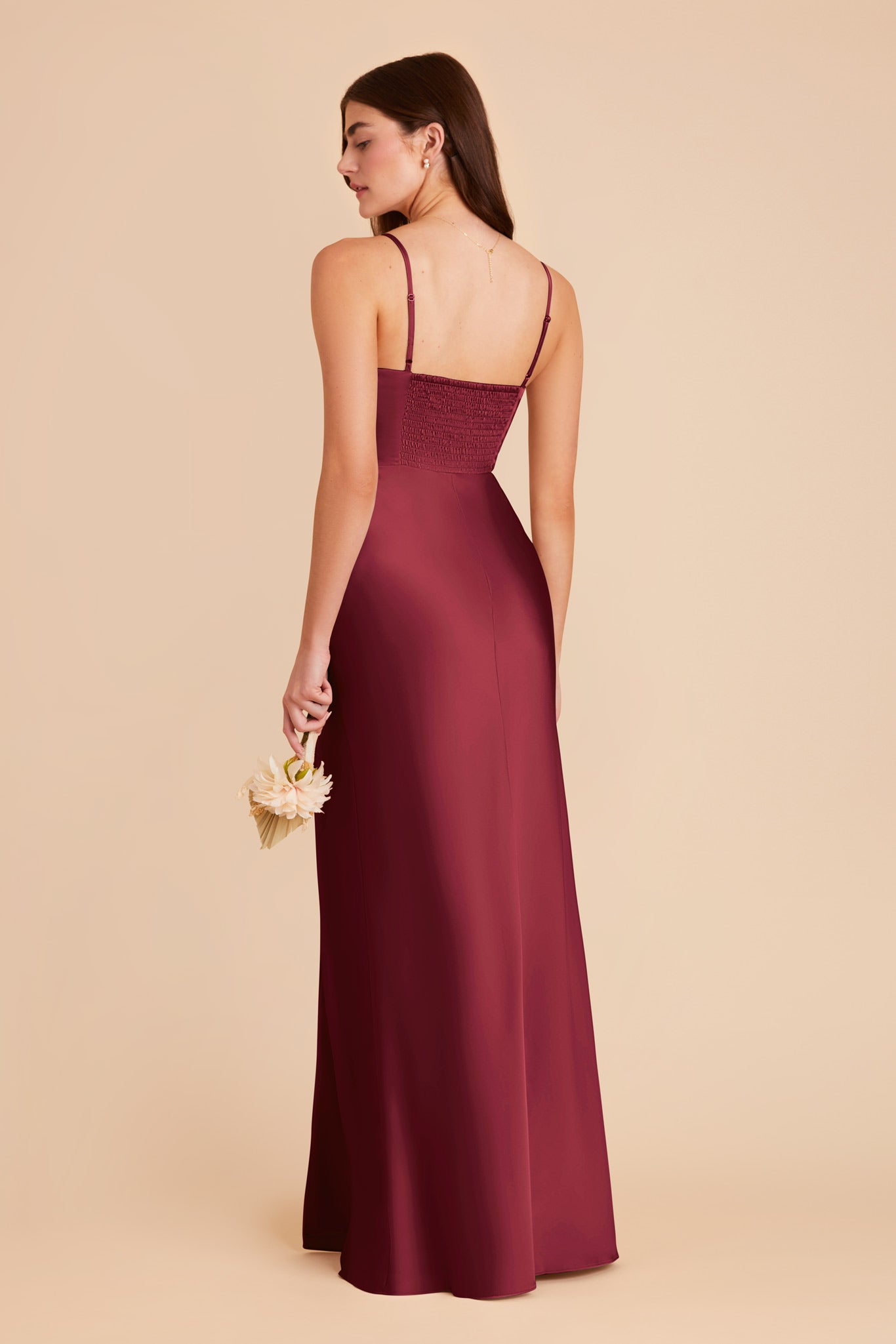 Burgundy Jessica Matte Satin Dress by Birdy Grey