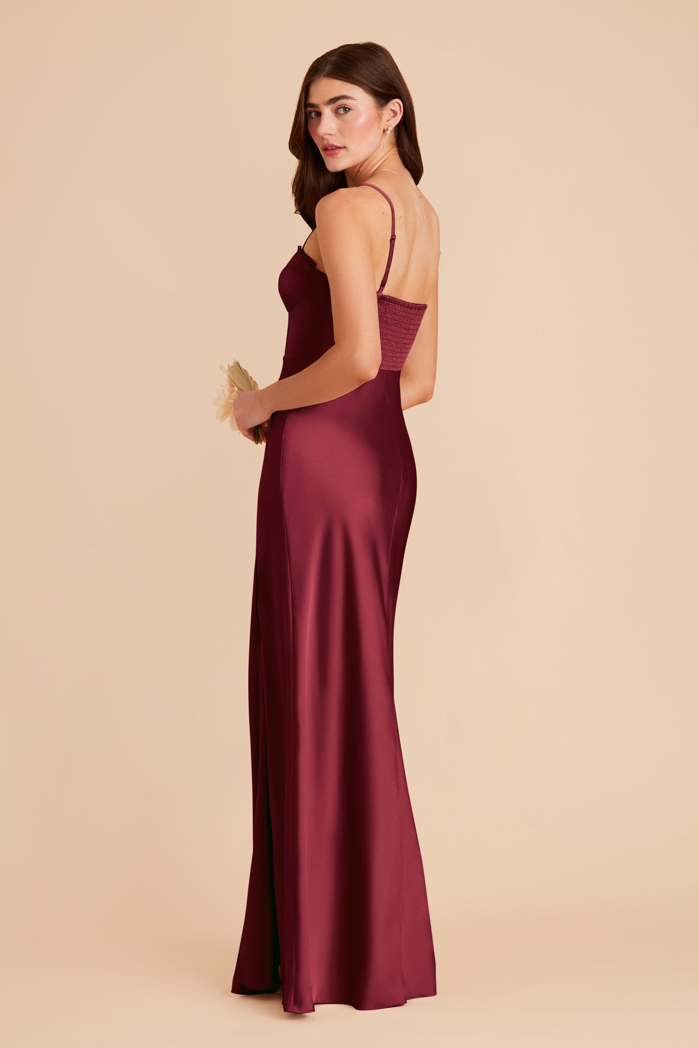 Burgundy Jessica Matte Satin Dress by Birdy Grey