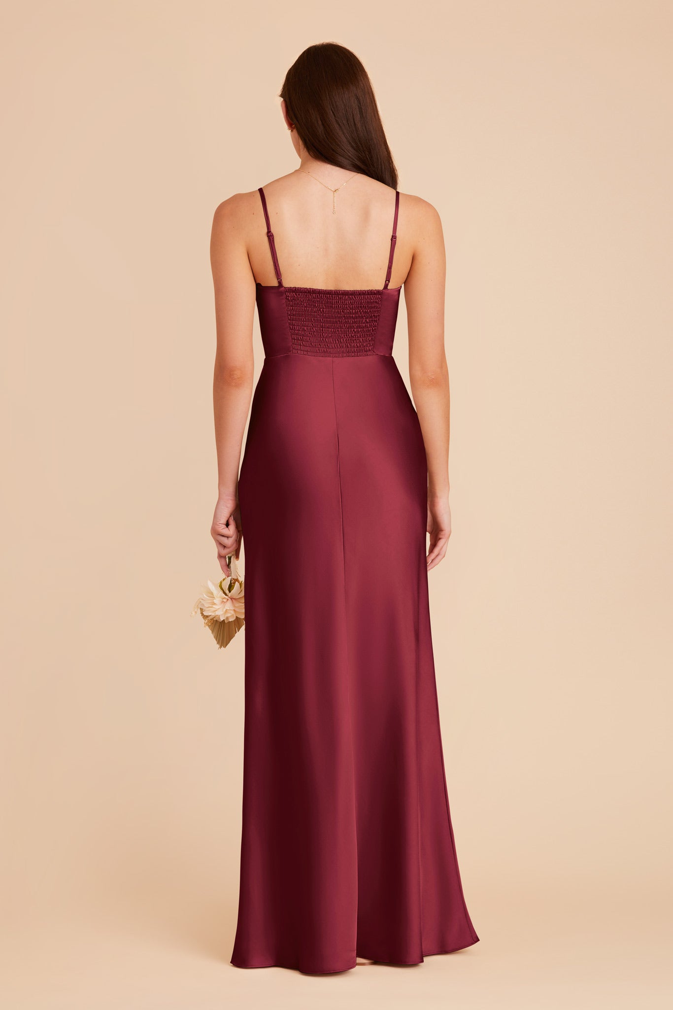 Burgundy Jessica Matte Satin Dress by Birdy Grey