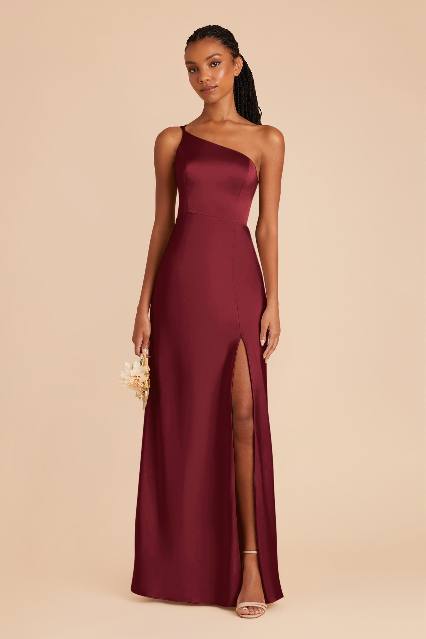 Burgundy Kensie Matte Satin Dress by Birdy Grey