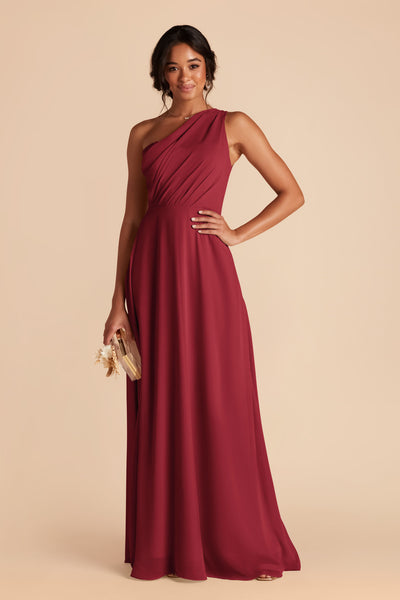 Burgundy Kira Chiffon Dress by Birdy Grey