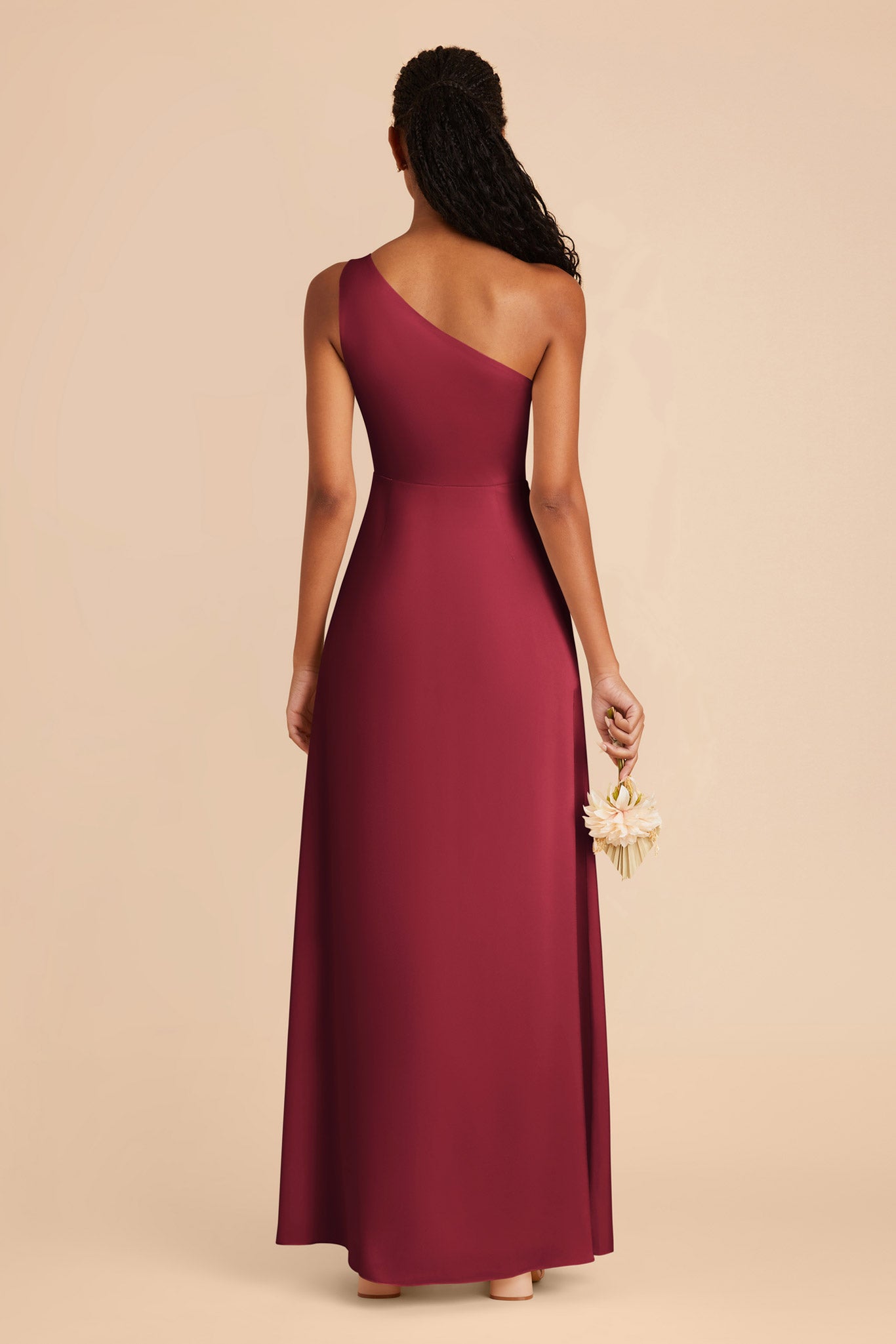 Burgundy Kira Matte Satin Dress by Birdy Grey