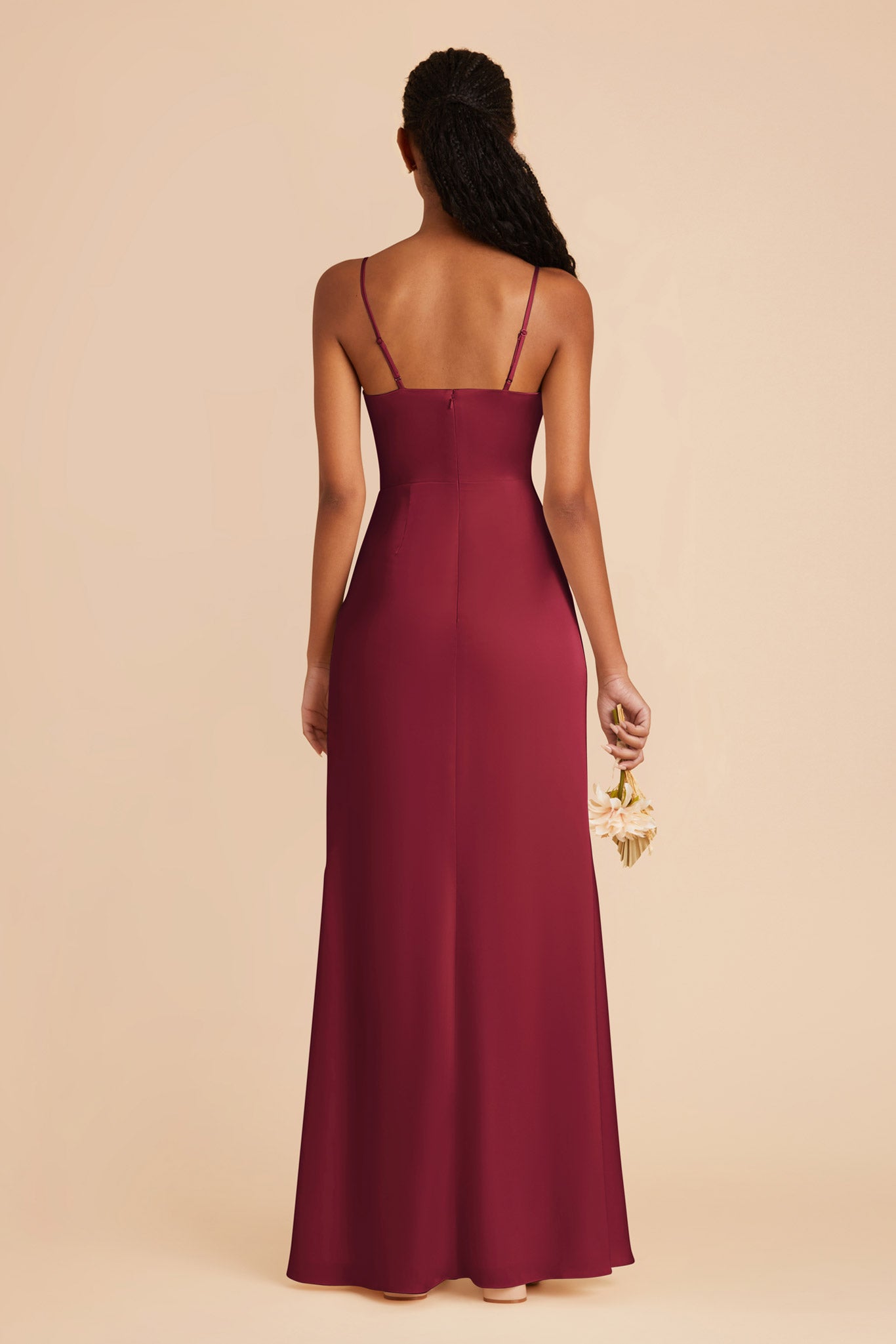 Burgundy Lydia Matte Satin Dress by Birdy Grey