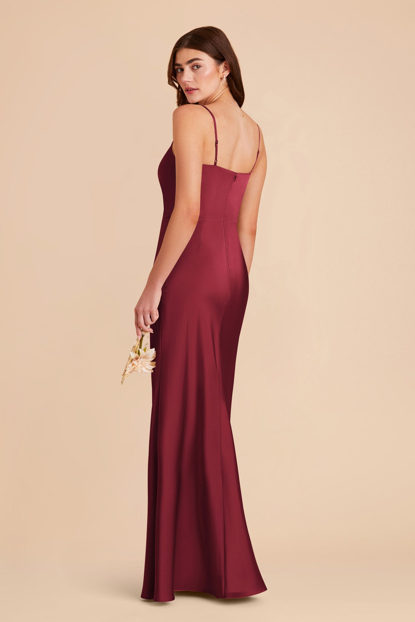 Burgundy Mai Matte Satin Dress by Birdy Grey