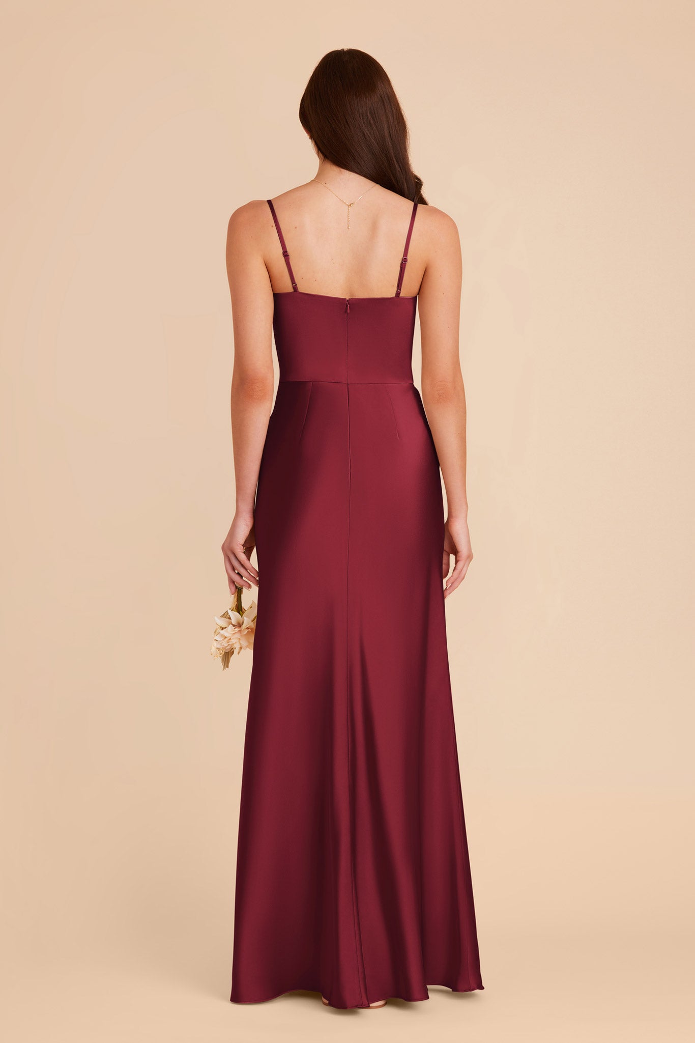 Burgundy Mai Matte Satin Dress by Birdy Grey