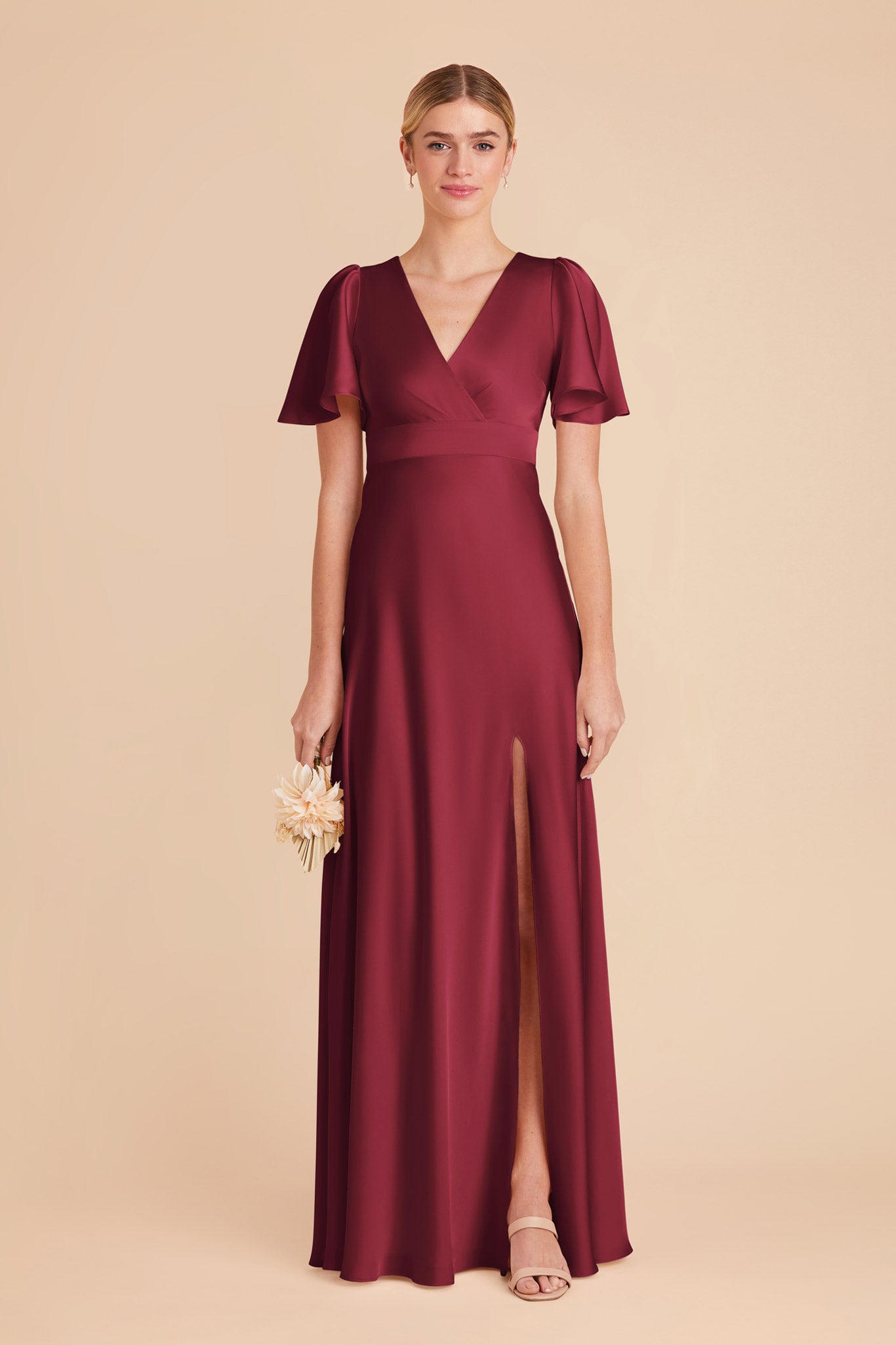 Burgundy Marni Matte Satin Dress by Birdy Grey