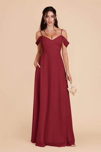 Burgundy Spence Chiffon Dress by Birdy Grey