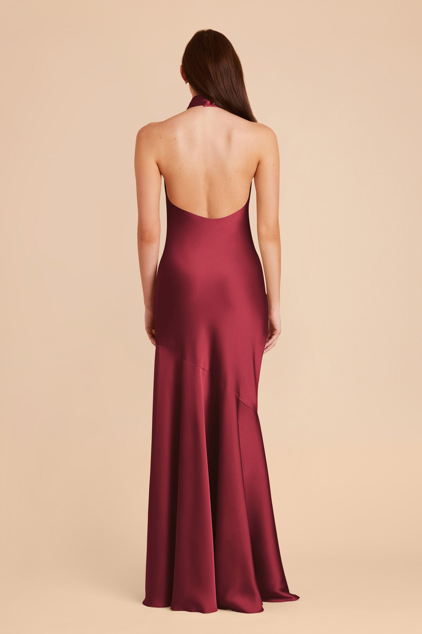 Burgundy Stephanie Matte Satin Dress by Birdy Grey