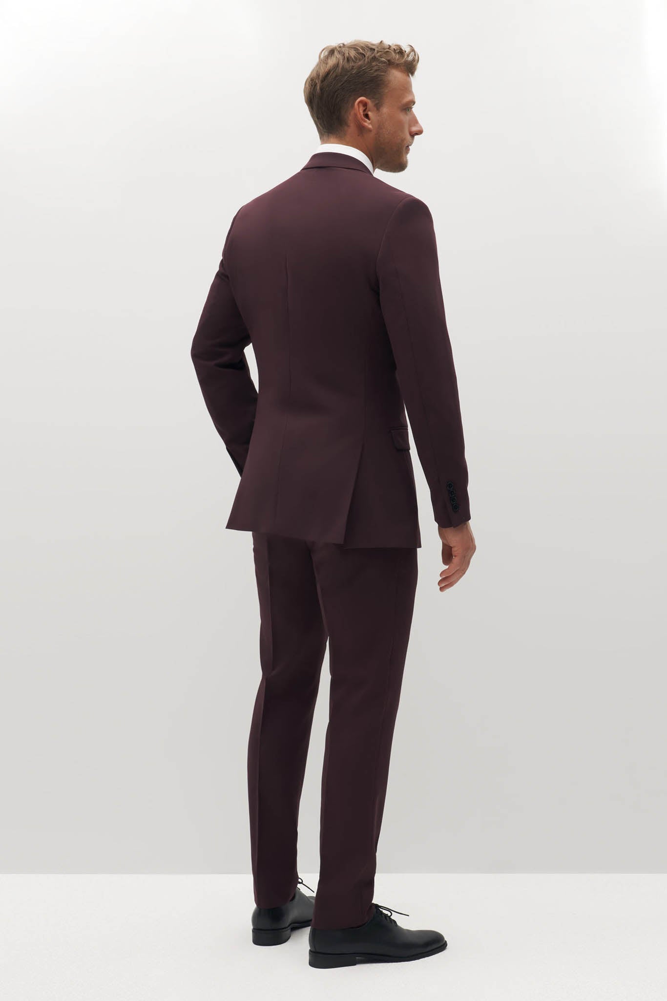 ASOS DESIGN wedding super skinny suit trousers in burgundy micro texture   ASOS