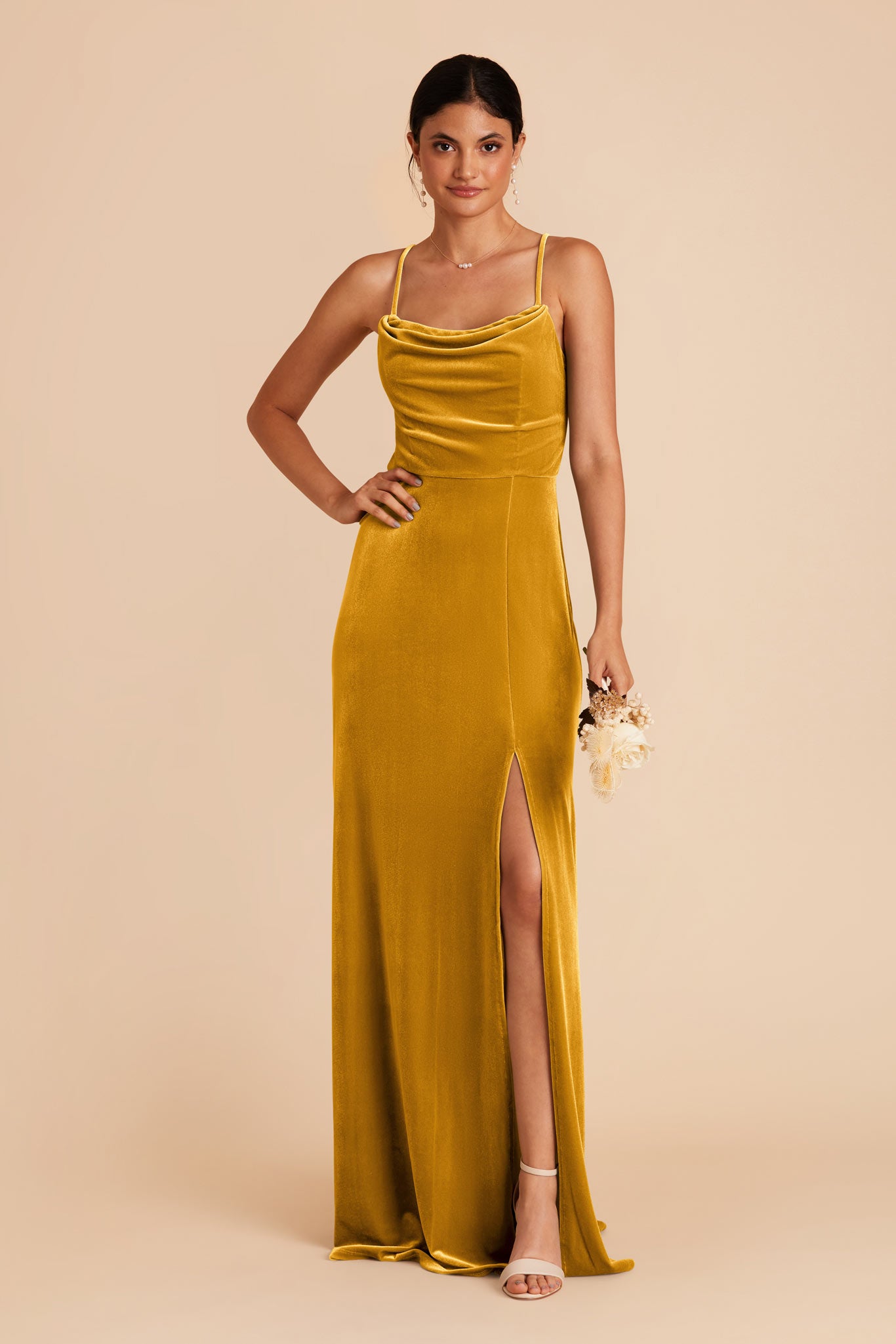 Butterscotch Ash Velvet Dress by Birdy Grey