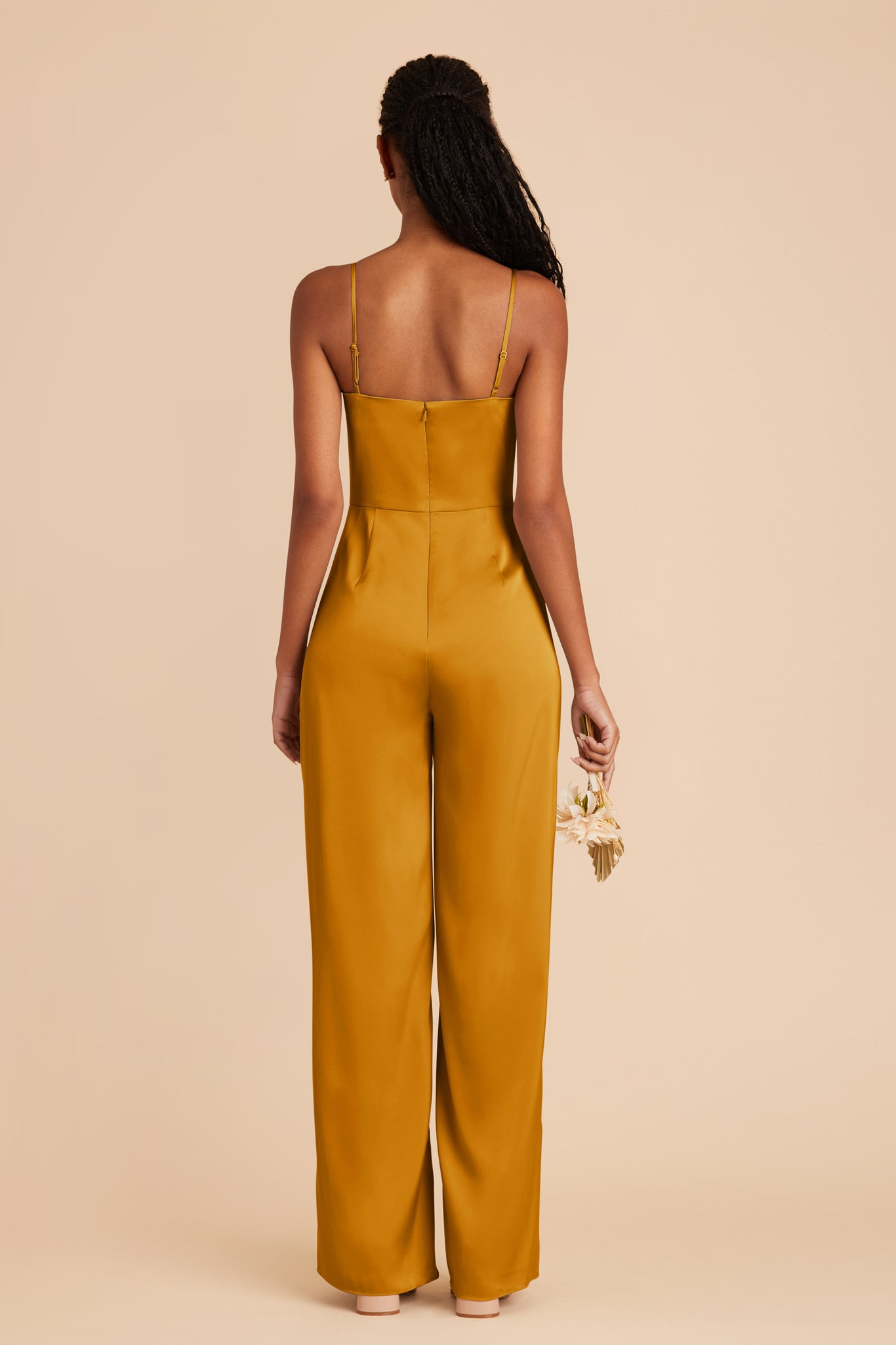 Butterscotch Donna Matte Satin Bridesmaid Jumpsuit by Birdy Grey