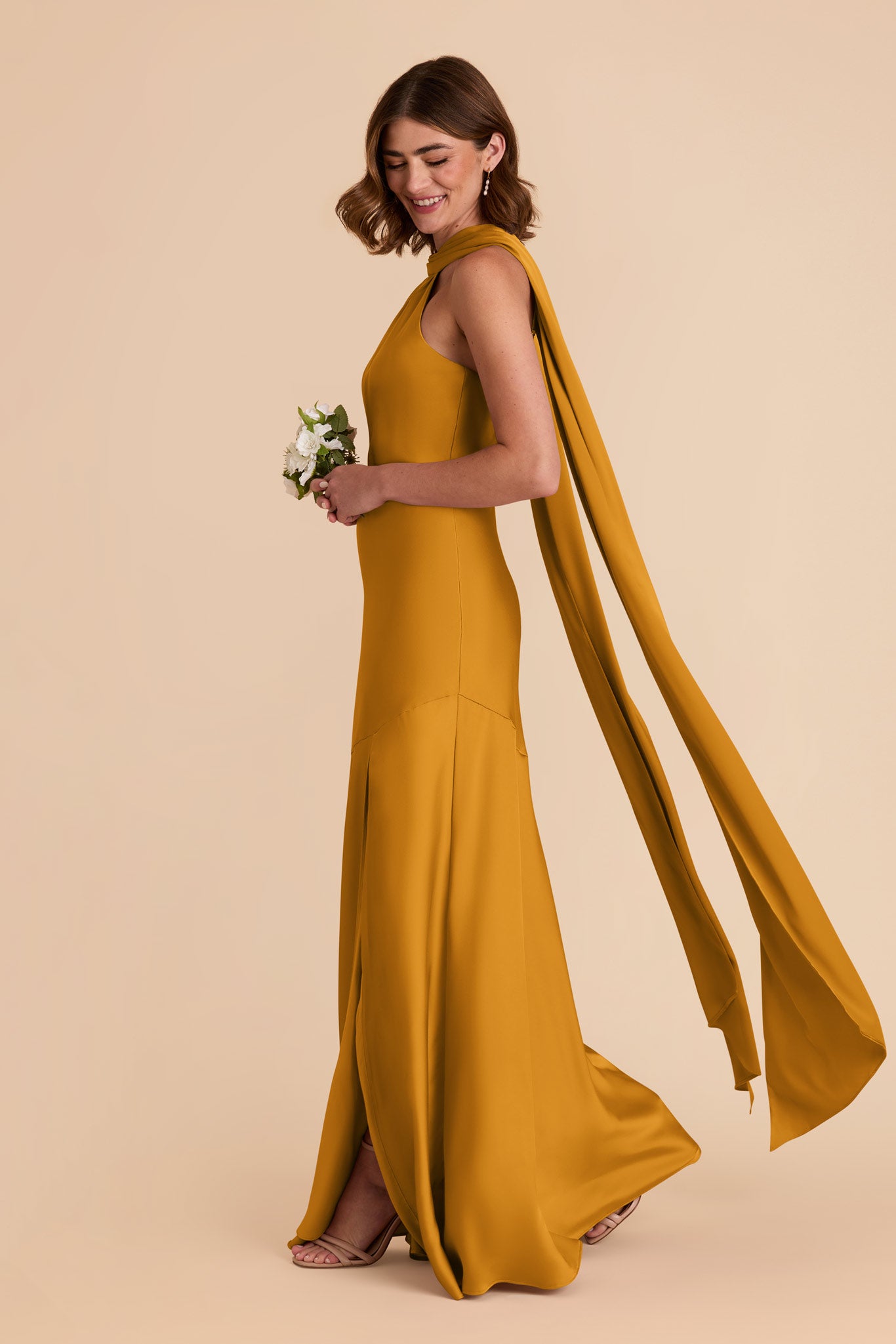 Butterscotch Eileen Matte Satin Dress by Birdy Grey