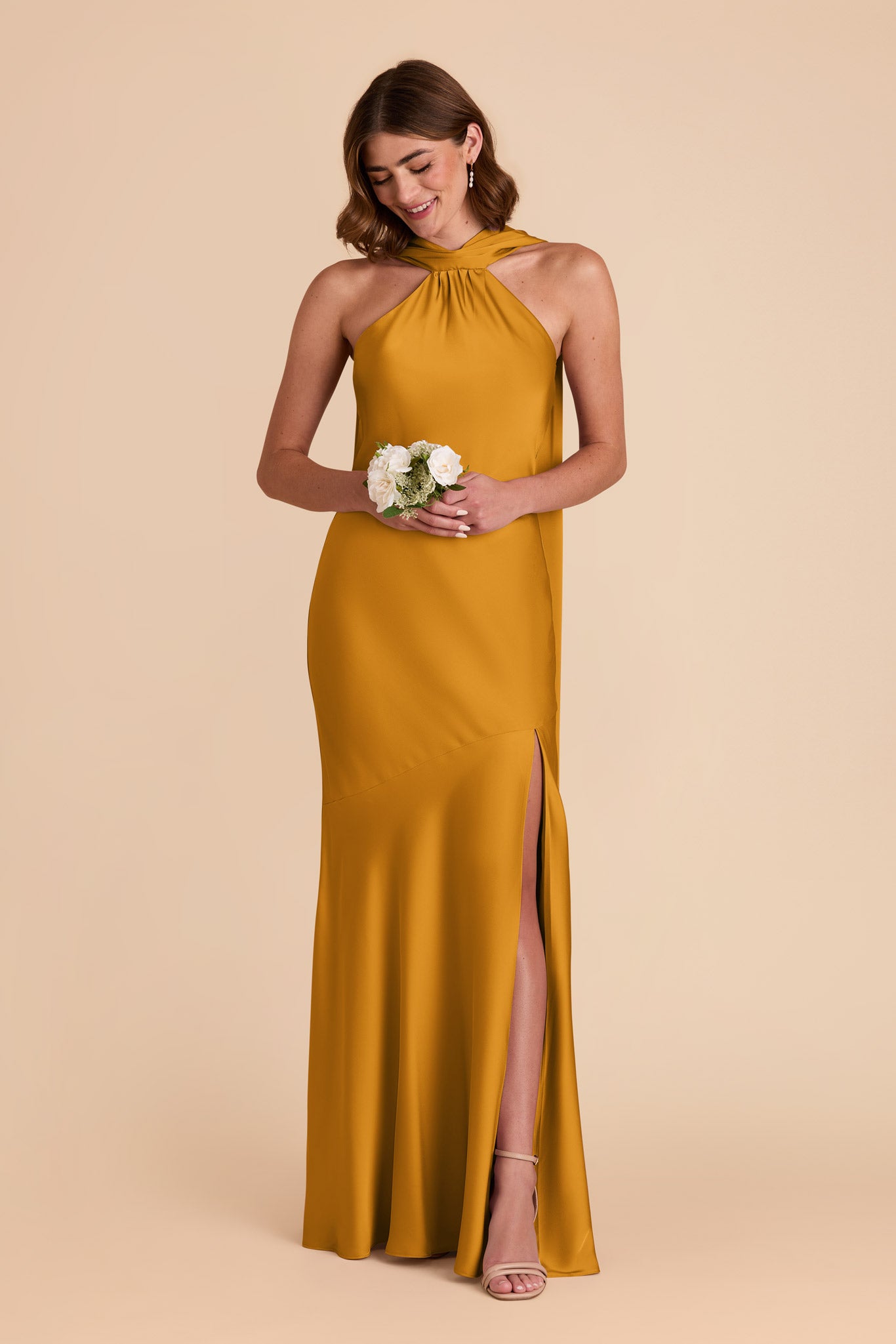 Butterscotch Eileen Matte Satin Dress by Birdy Grey