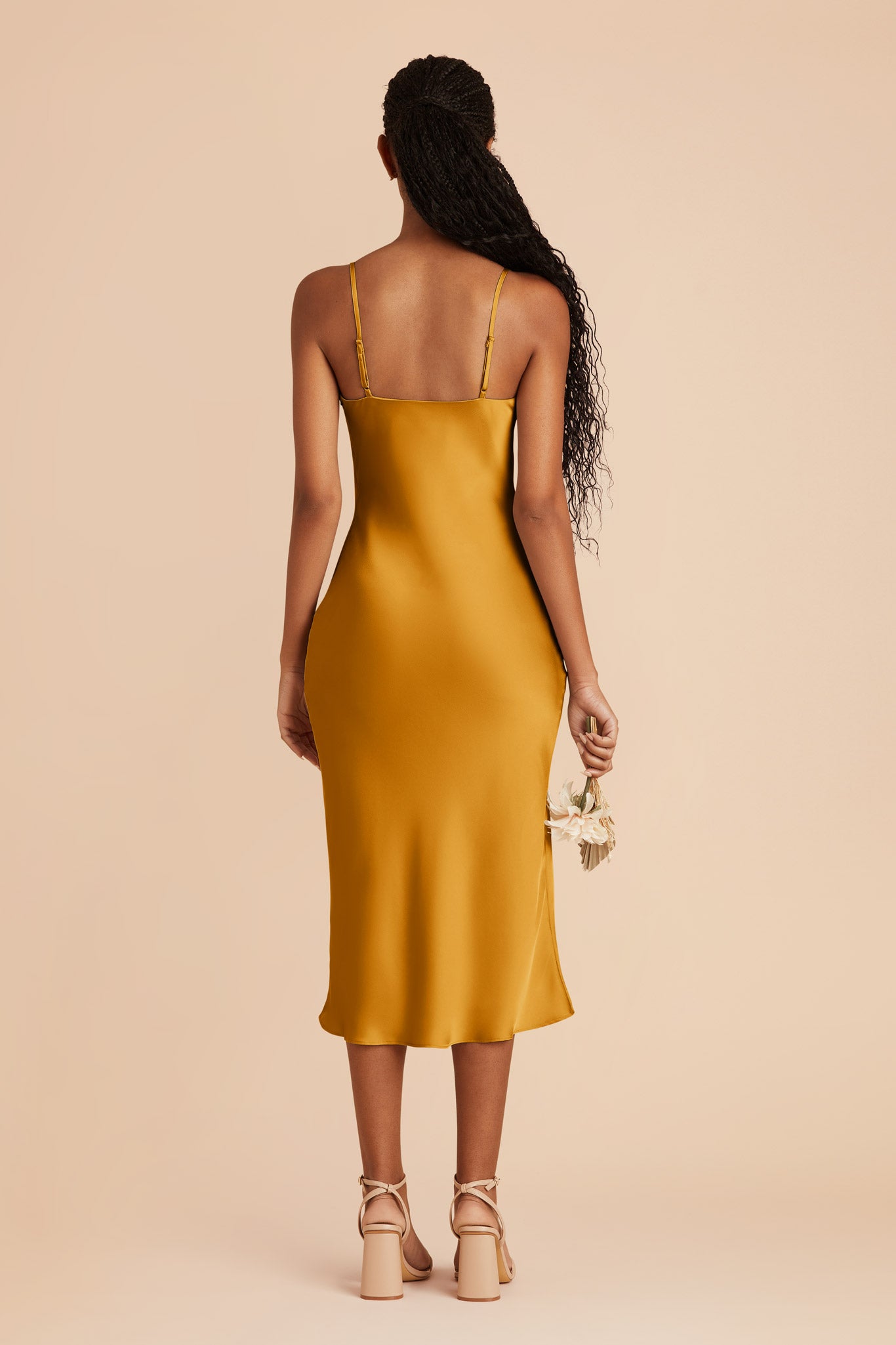 Butterscotch Lisa Matte Satin Midi Dress by Birdy Grey