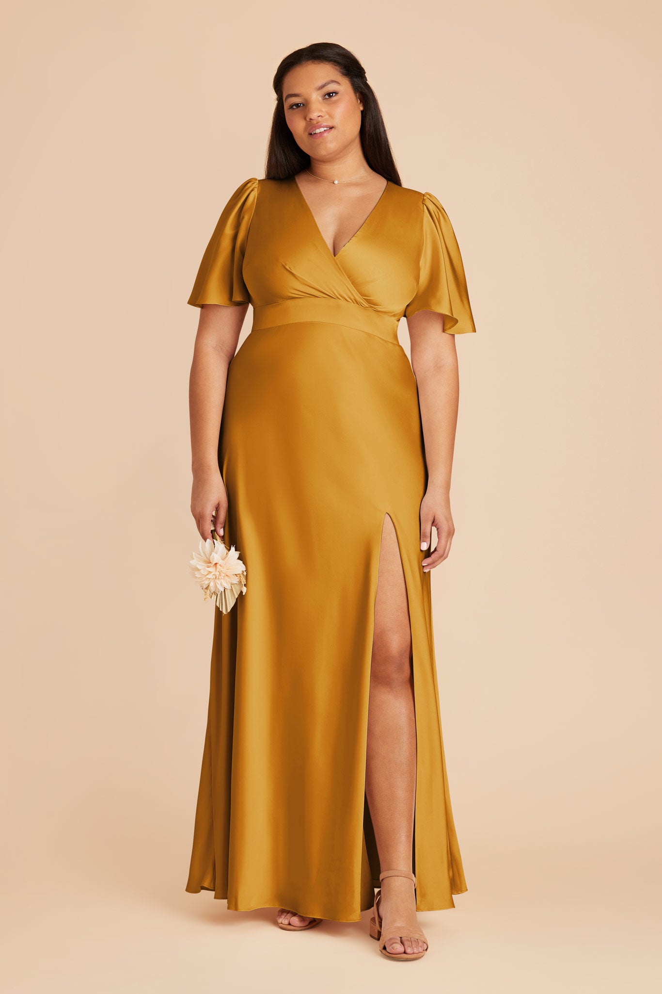 Butterscotch Marni Matte Satin Dress by Birdy Grey